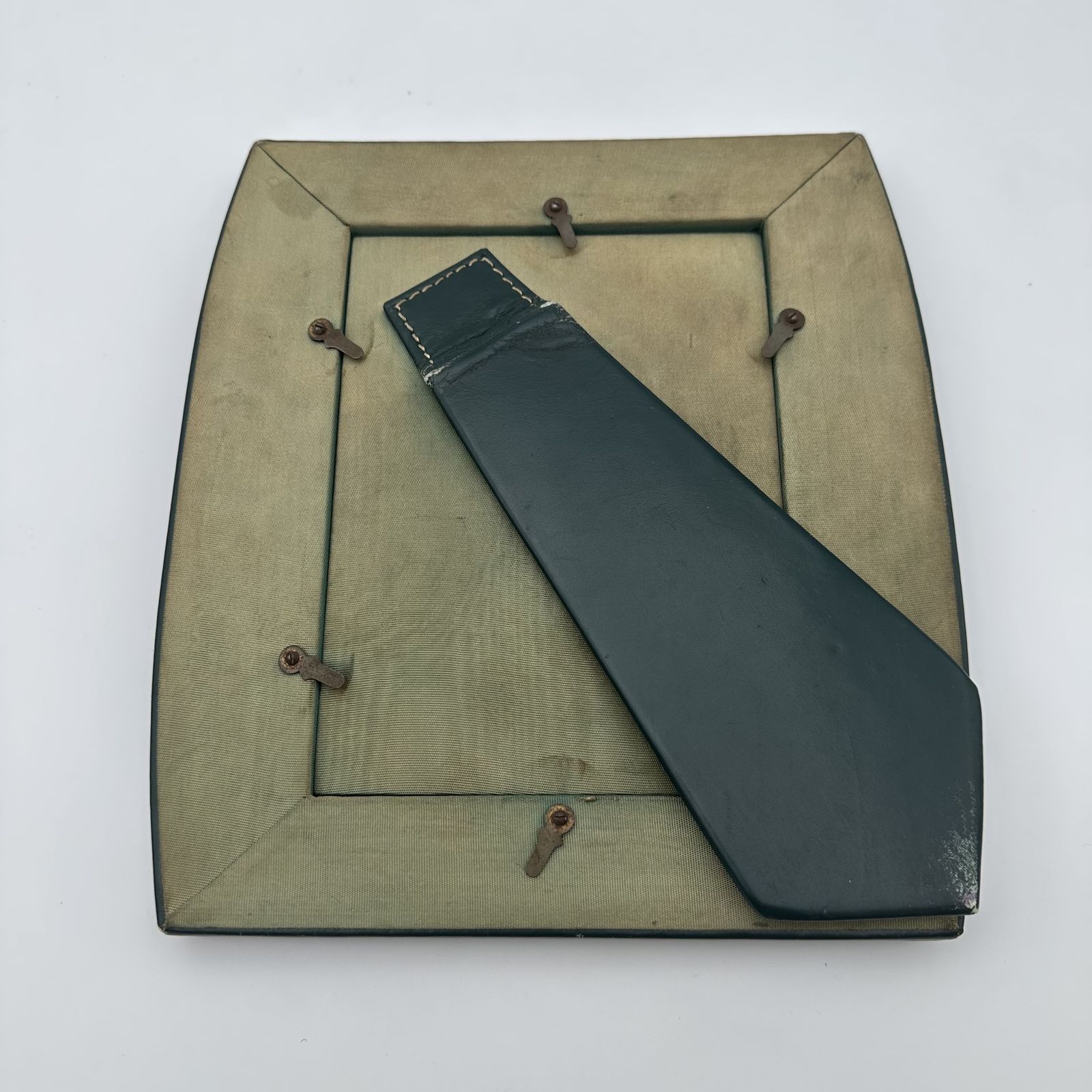 Green Leather Photo Frame, In The Style Of Jacques Adnet – French Work, Circa 1950 photo vinterior
