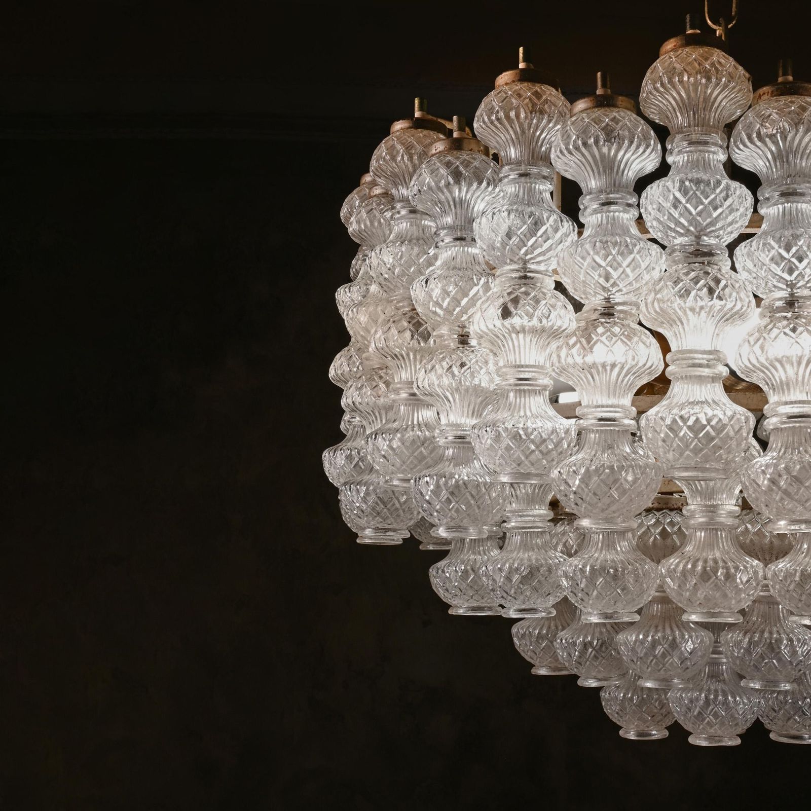 Mid Century Pair Of Murano Glass Chandeliers By Flavio Poli For Seguso photo Lighting