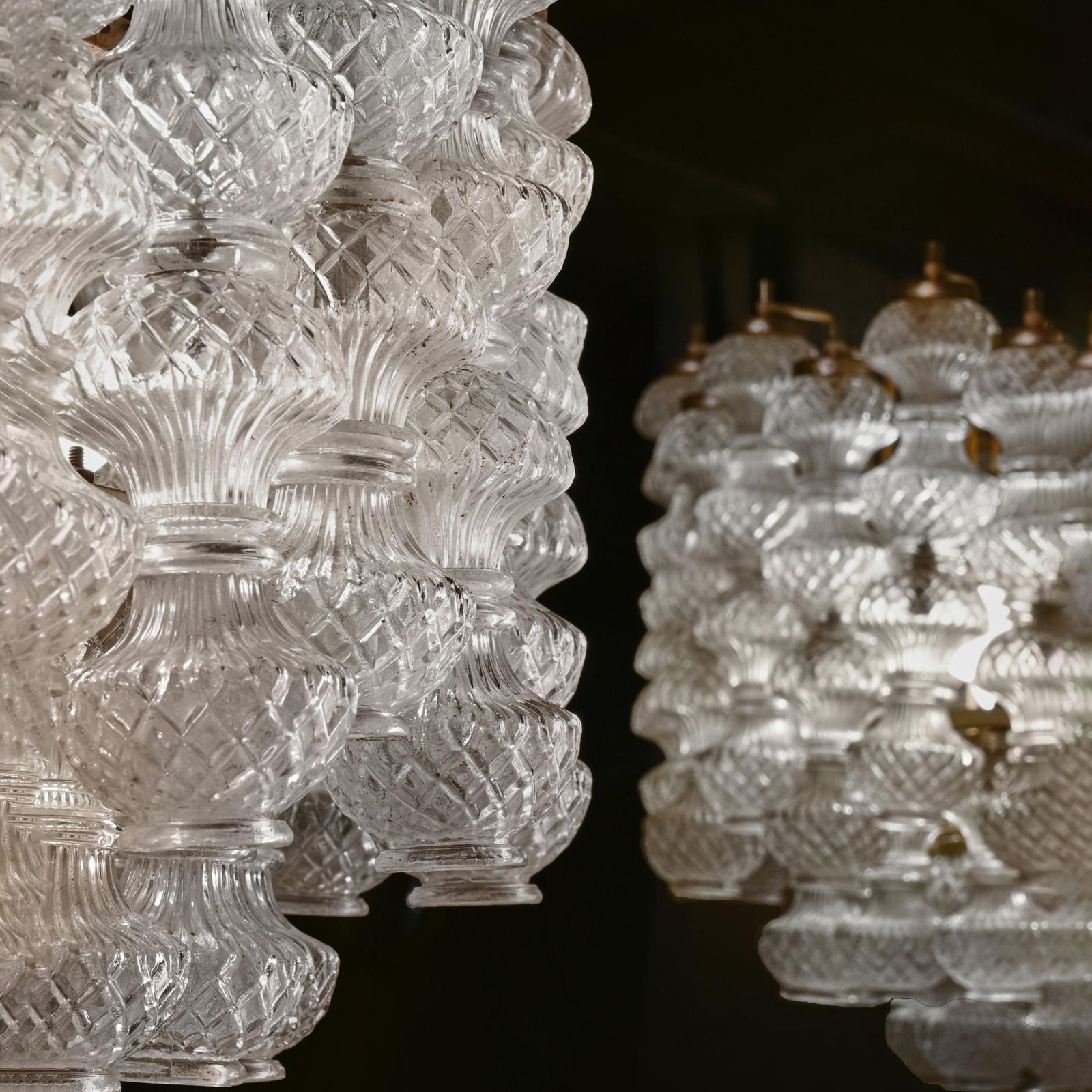 Mid Century Pair Of Murano Glass Chandeliers By Flavio Poli For Seguso photo 11500.0