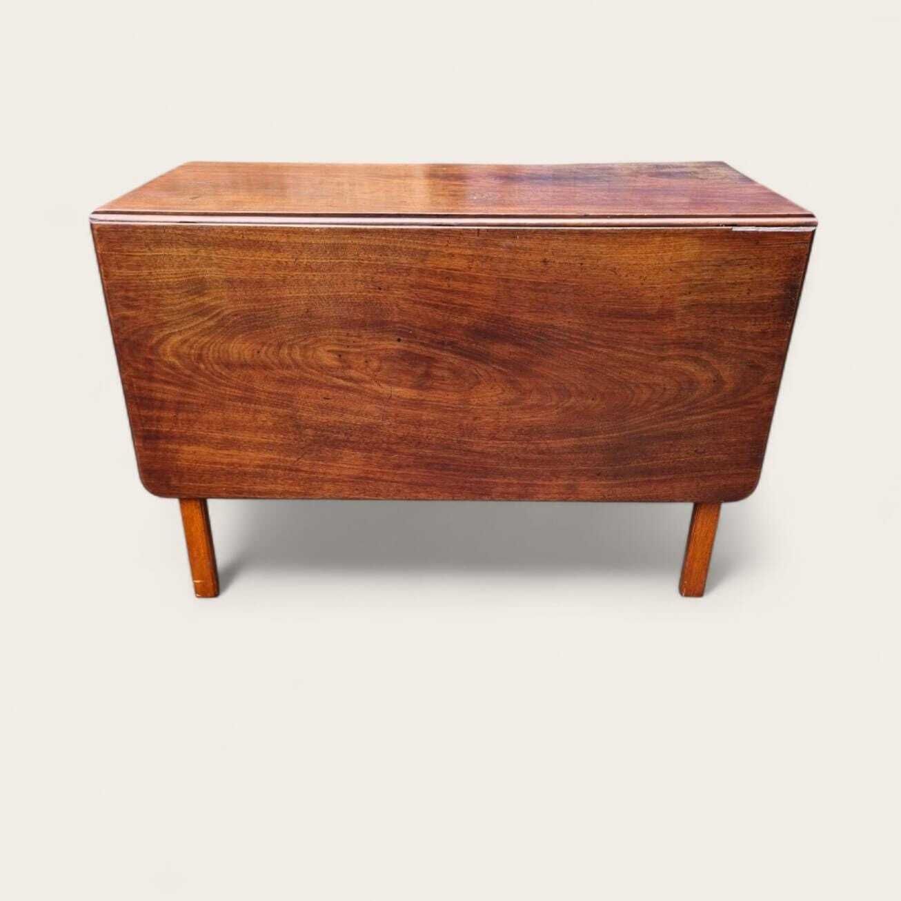 photo vinterior Antique Edwardian Mahogany Drop Leaf Dining Table / Solid Wood / C.1910
