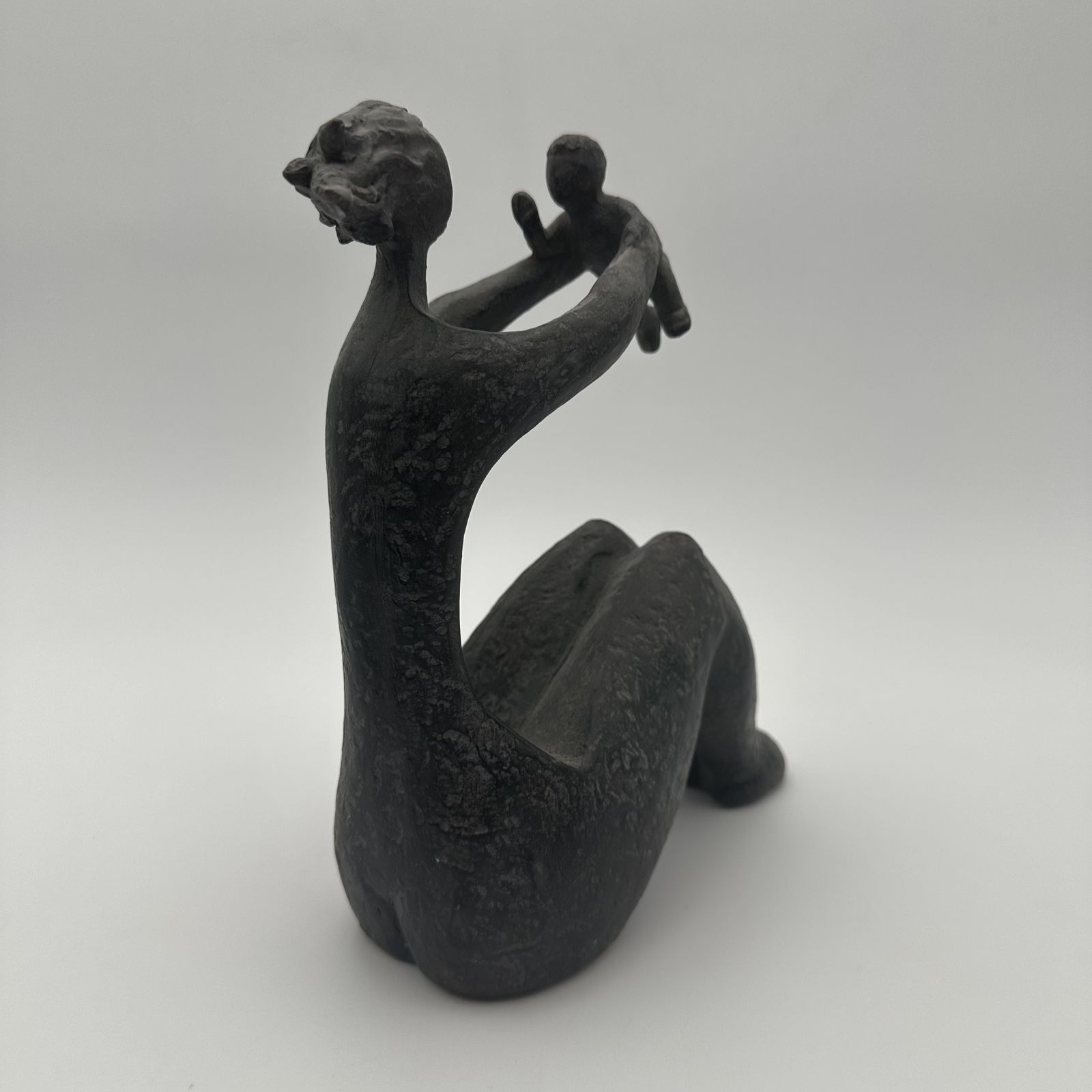 photo furniture Modernist Ceramic Sculpture Depicting A Woman Carrying A Child – France, Circa 1970