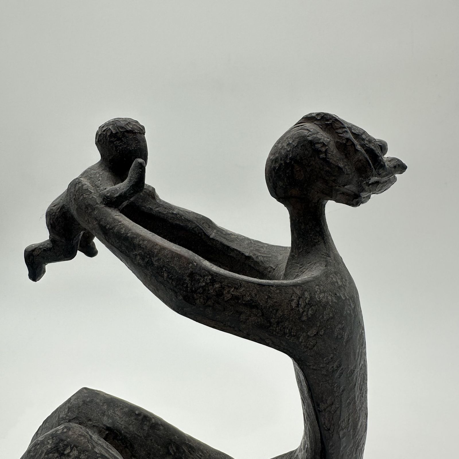 photo for sale Modernist Ceramic Sculpture Depicting A Woman Carrying A Child – France, Circa 1970