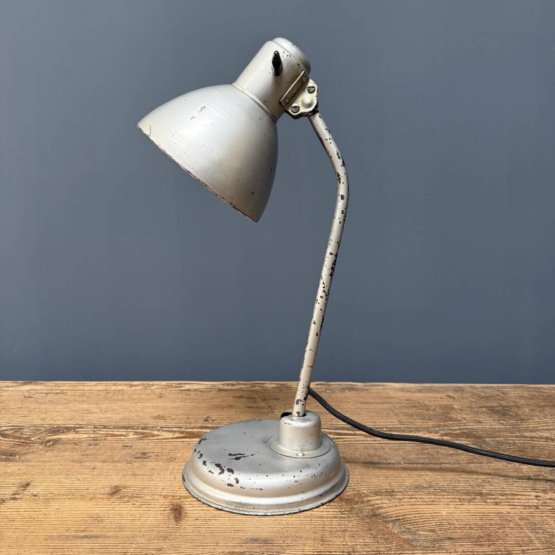 Zilvergrijs Bauhaus Bureaulamp, Jaren 1930 photo 153.0
