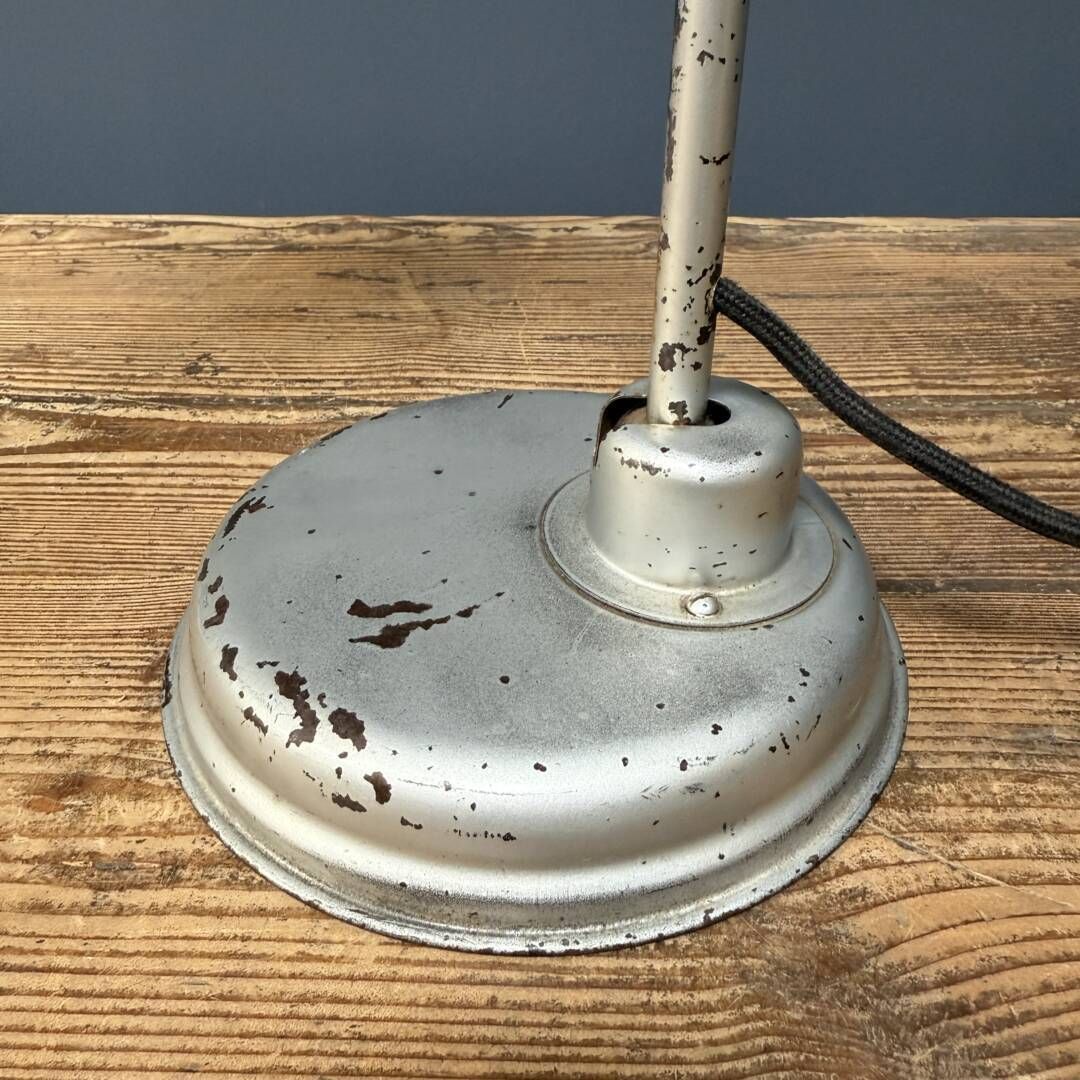 Verlichting Zilvergrijs Bauhaus Bureaulamp, Jaren 1930 photo