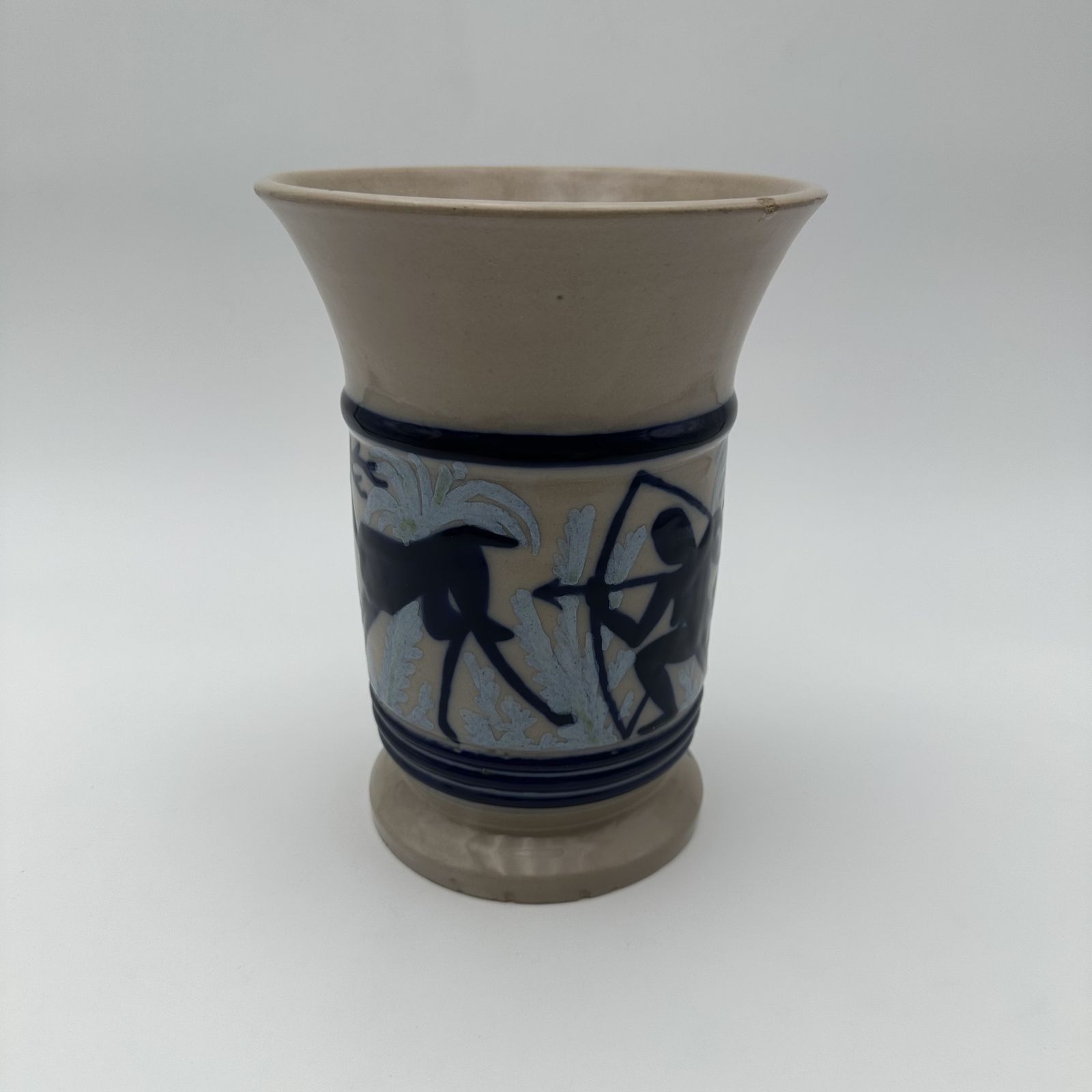 Ceramic Vase With Figurative Decoration Depicting A Hunting Scene – Circa 1930