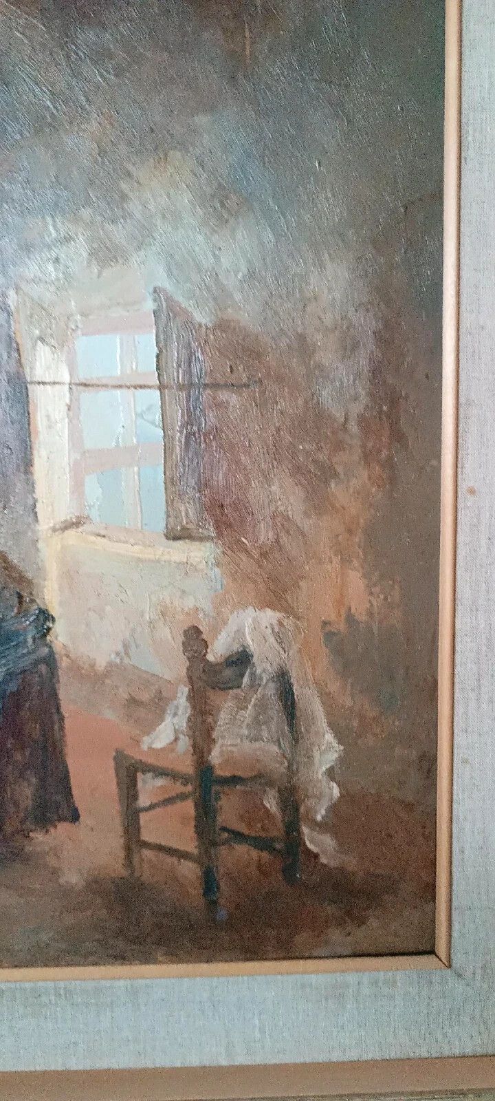 Interior Oil On Panel Painting By Guido Guidi, 1940s/50s photo buy