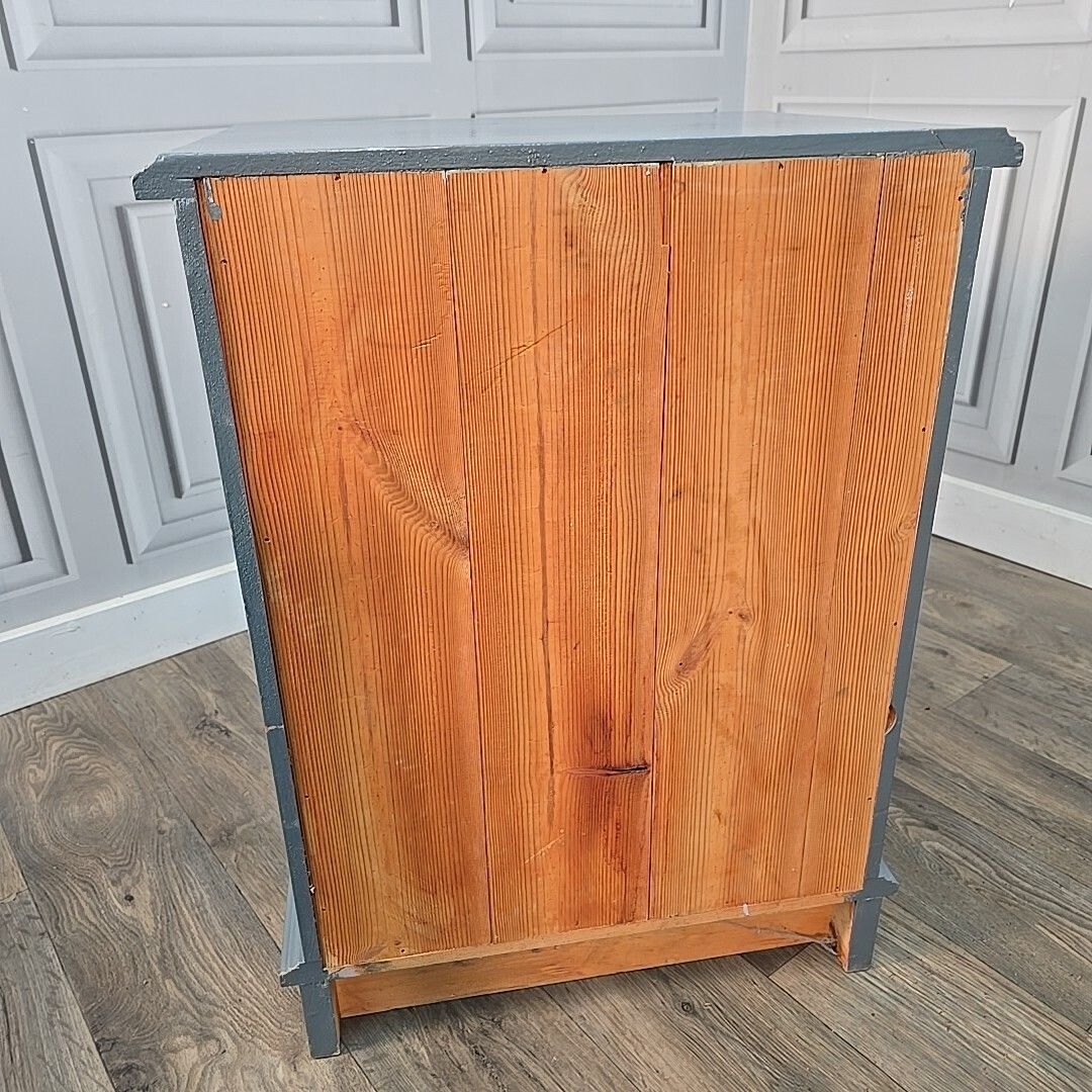 Furniture Pair Vintage Bedside Cabinets Painted Cupboards   Wood Pine Tables Drawers Retro photo