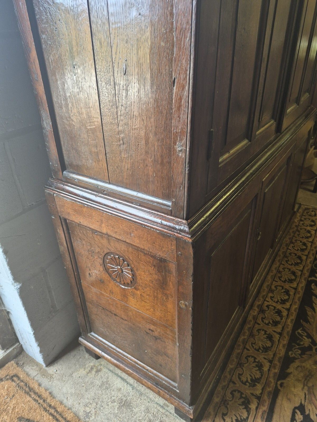 Furniture Lovely Character 18th Century Country Oak Livery Cupboard Wardrobe Larder Linen photo