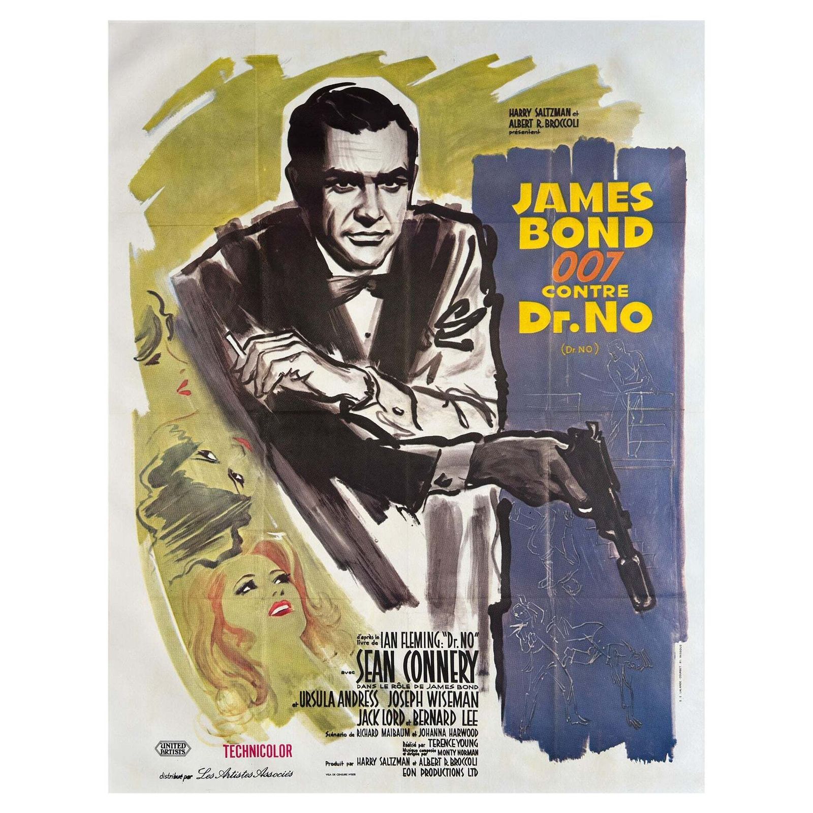 Affiche de cinéma française Grande, Dr. No, années 1970