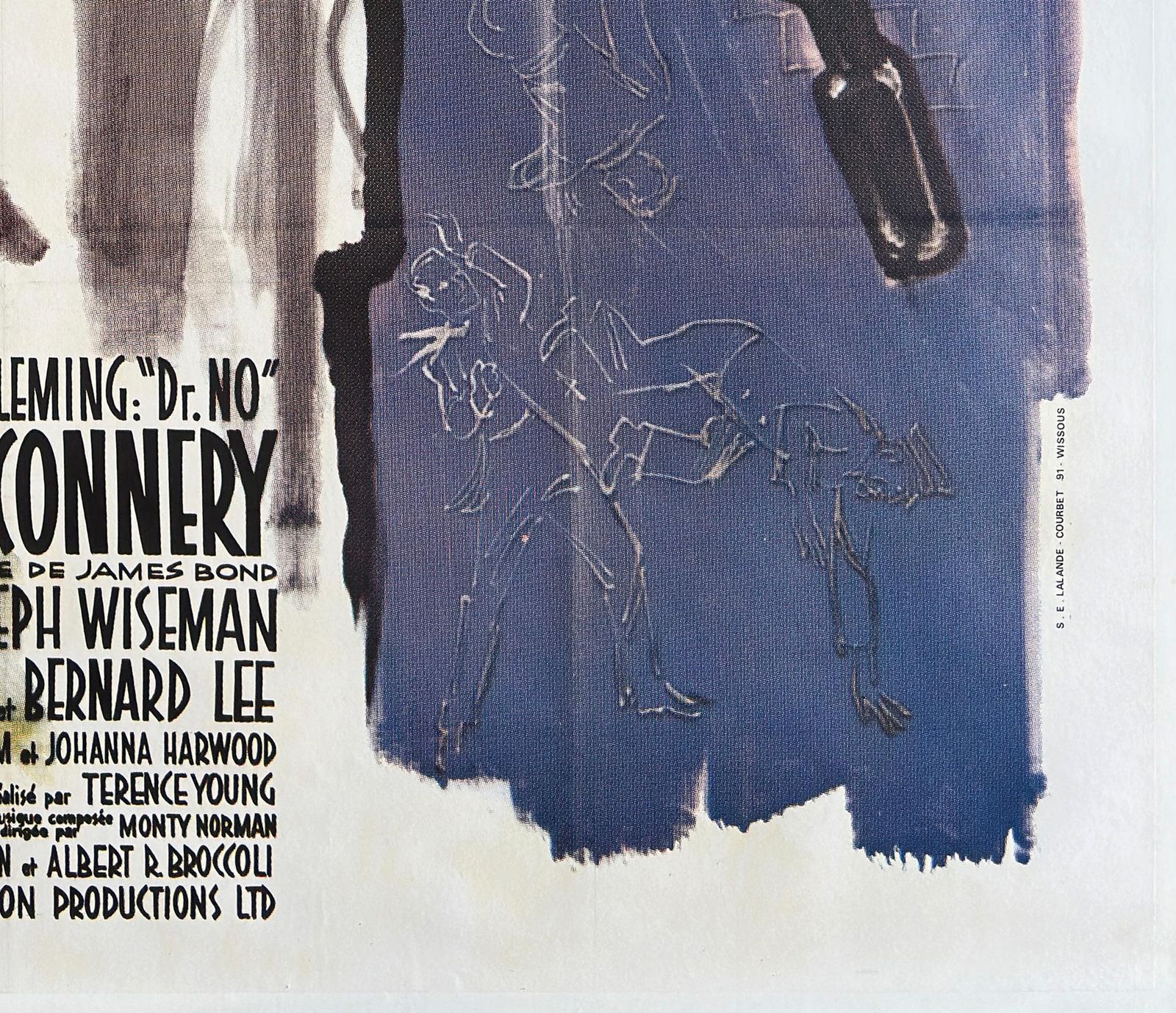 Affiche de cinéma française Grande, Dr. No, années 1970 photo vintage