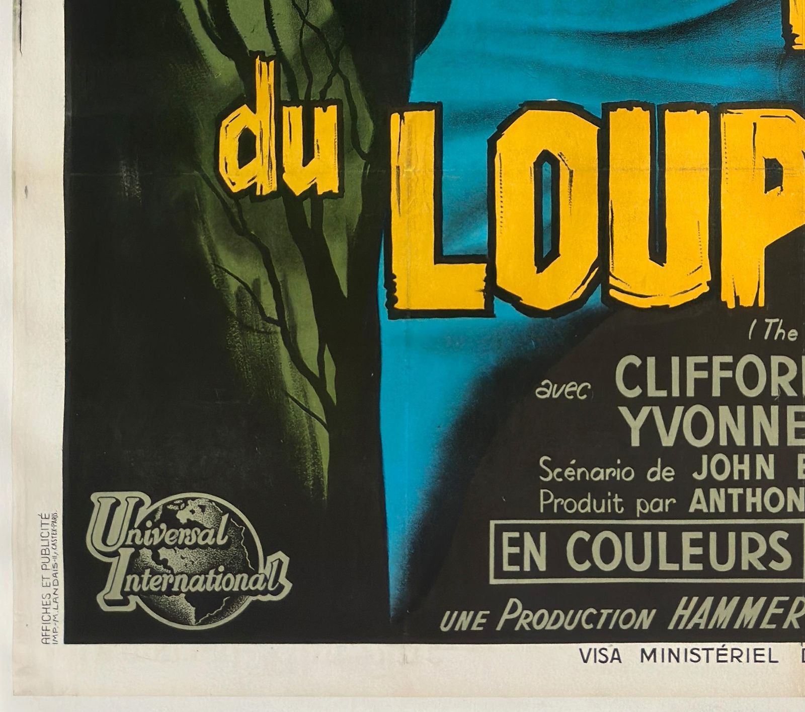 The Curse Of The Werewolf 1961 French Grande Film Poster, Guy Gerard Noel photo buy