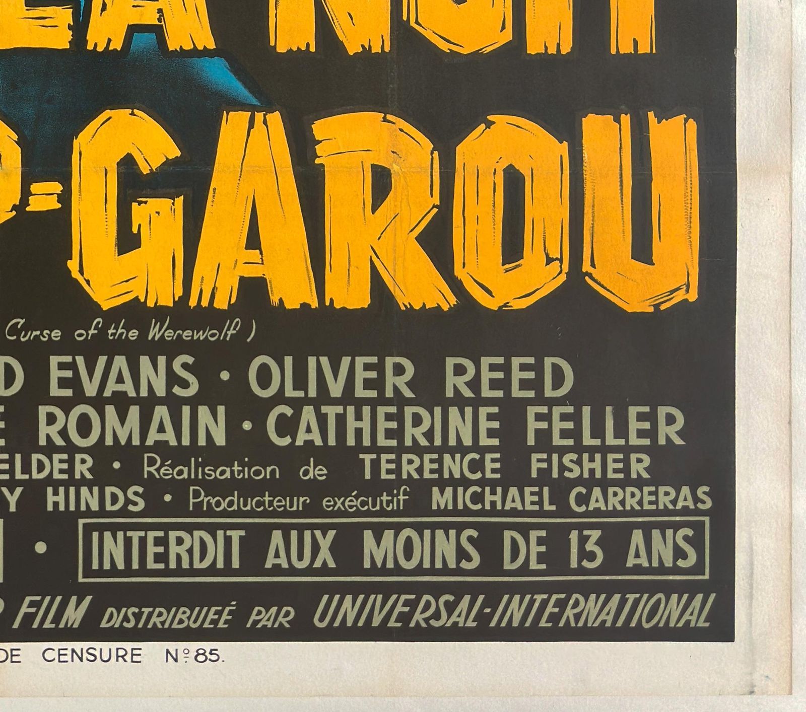 The Curse Of The Werewolf 1961 French Grande Film Poster, Guy Gerard Noel photo vintage