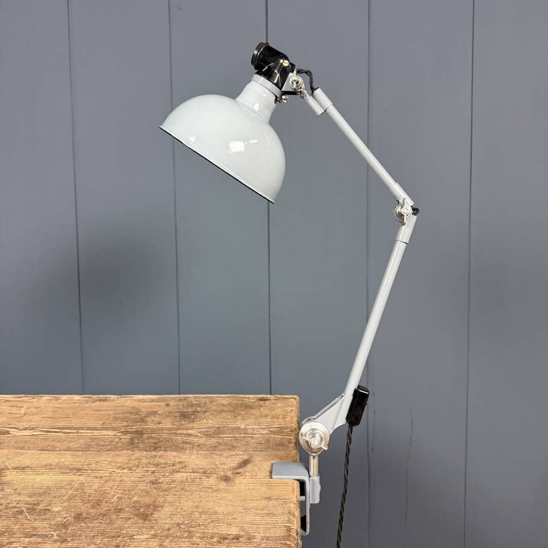 photo for sale Lichtgrijze Rademacher Klemspot Met Grote Emaille Kap