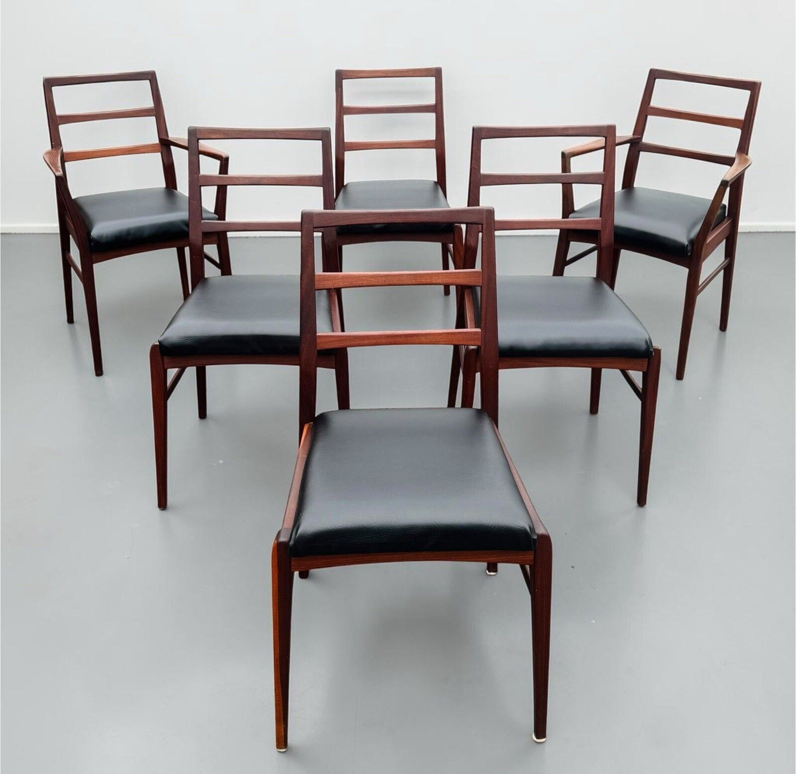 Set Of Six Richard Hornby For Heals Solid Afromosia Dining Chairs Retro C1960s