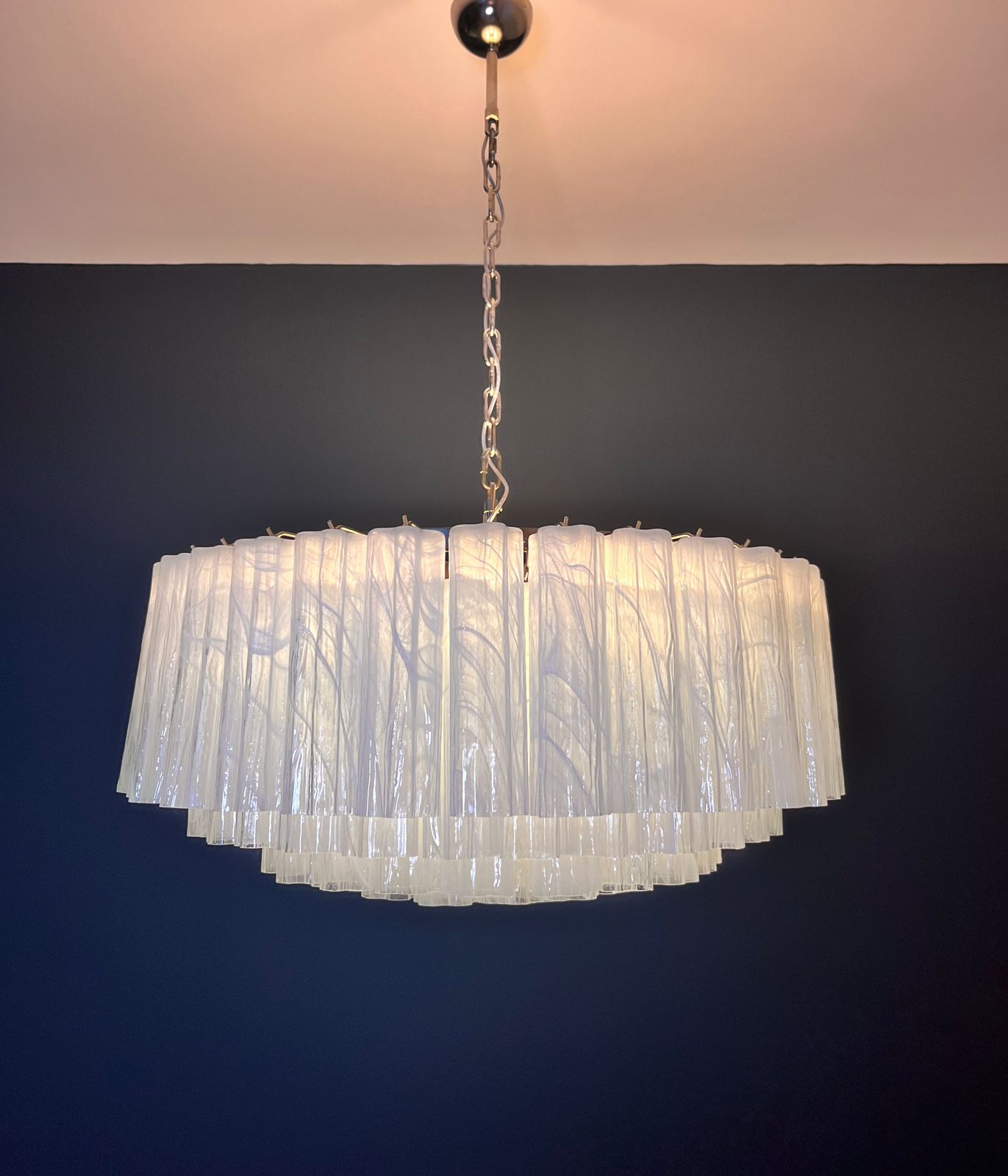 photo buy Large Murano Glass Chandelier  101 White Alabaster Glass Tube