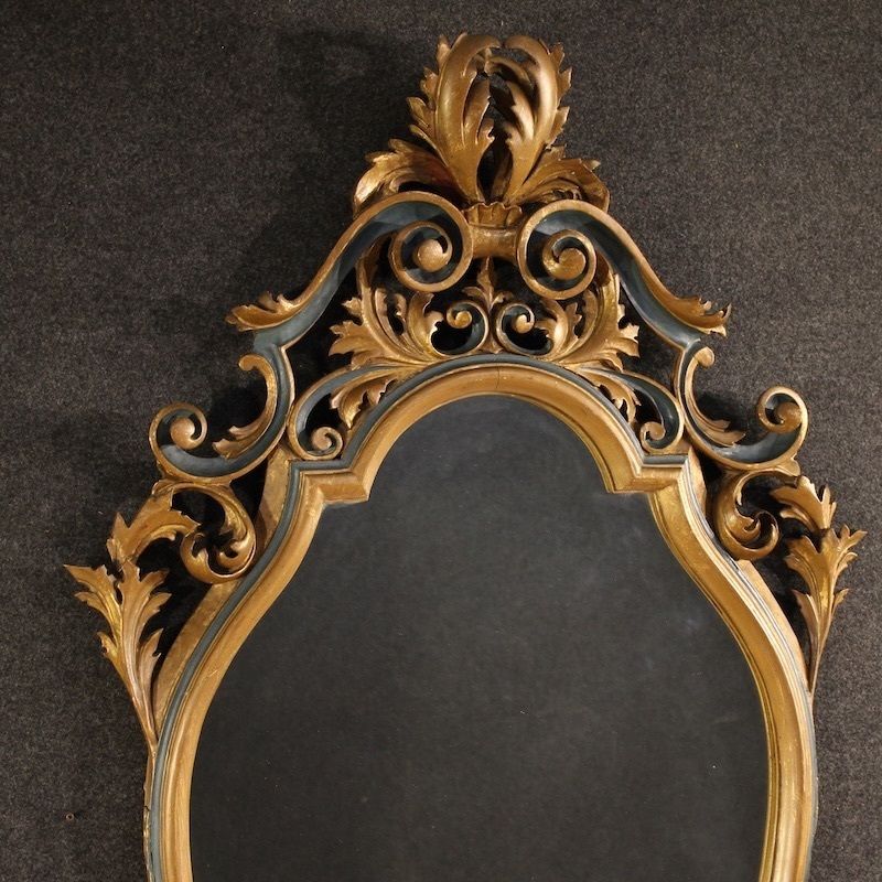 Italiaanse spiegel in Louis XV-stijl, gelakt en verguld – 20e eeuw photo for sale