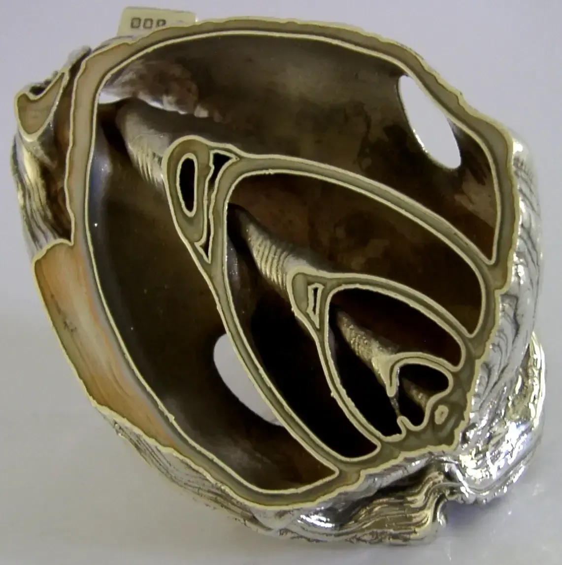 Presse-papiers en argent Britannia de style Ross Morgan, coquillage, Londres 1994, 3,5 po photo Décoration