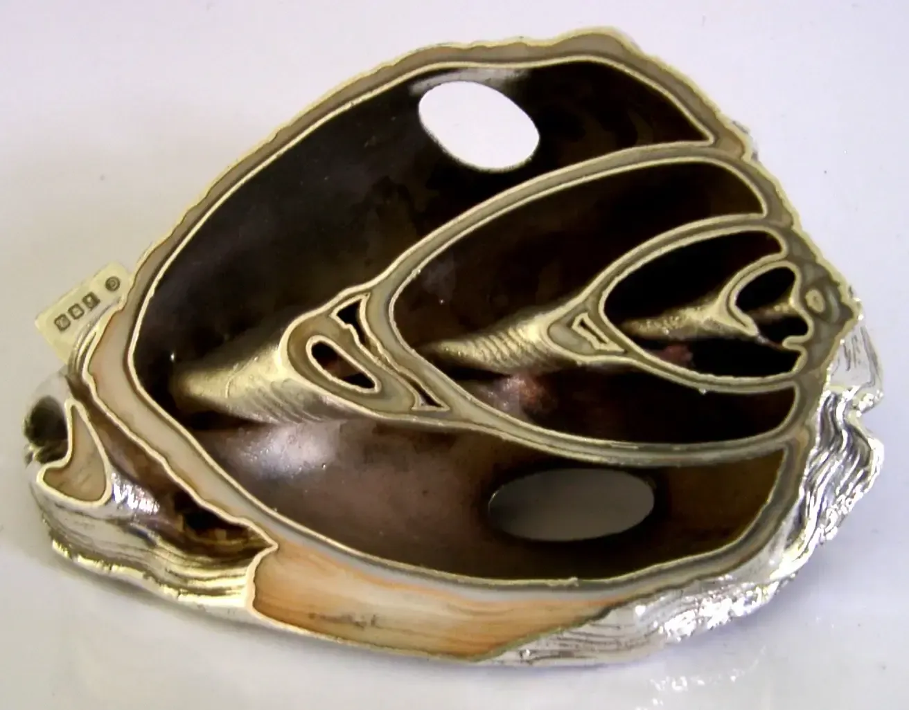 Rare Ross Morgan Style Britannia Silver Sea Shell Paper Weight London 1994 3.5in photo vinterior