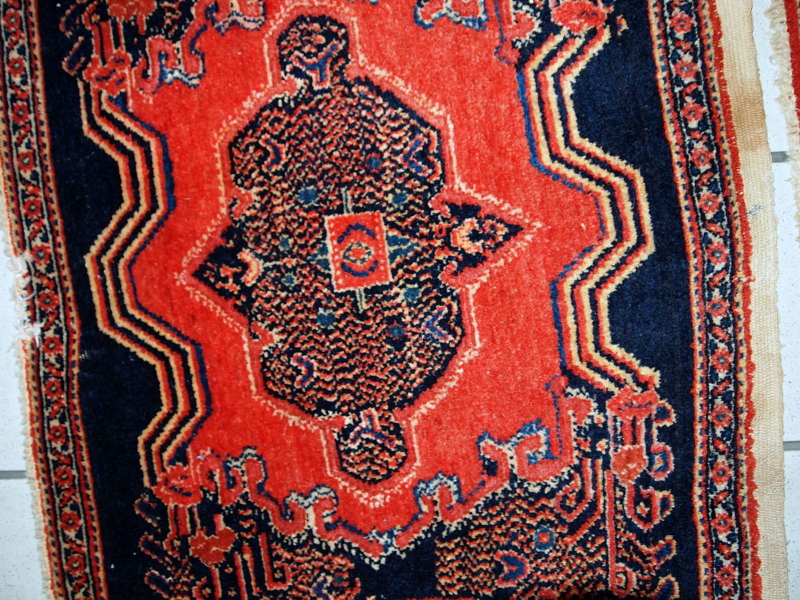 Pair Of Handmade Antique Fine Wool Rugs — 52 × 80 Cm Each — C. 1900s photo for sale