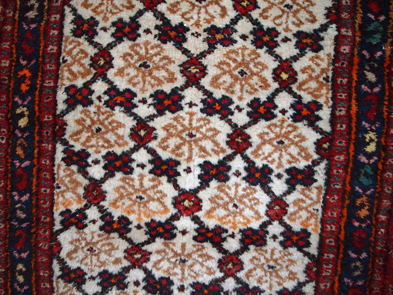 Tapis de couloir vintage en laine, fait main, 80 × 207 cm, années 1960 photo Textiles