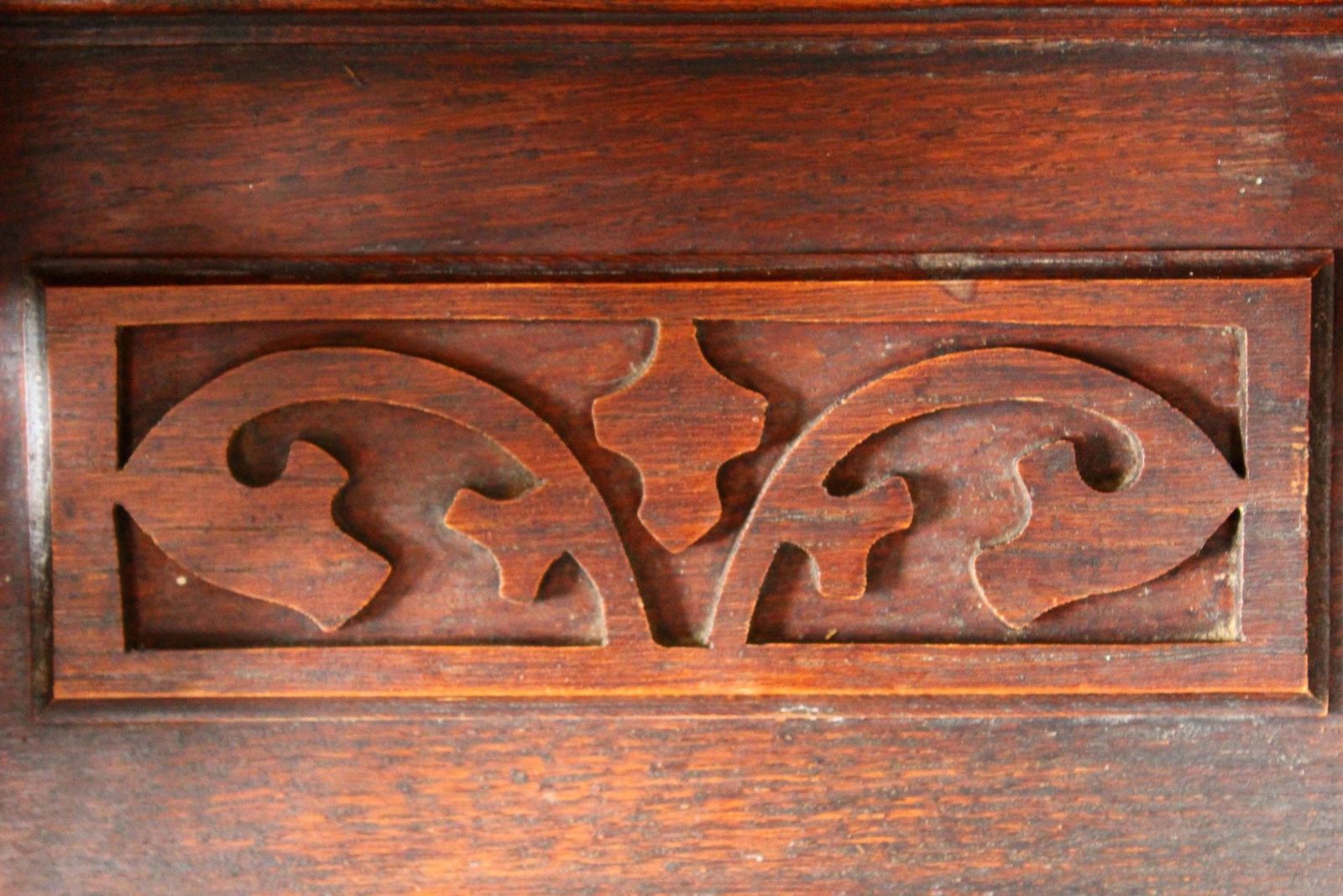 Antique Art Nouveau Hand Made Wood Shelf, Hand Carved, Ornate Design, Tulip Flower, Display Shelf, Wall Hanging, Country Farmhouse photo for sale