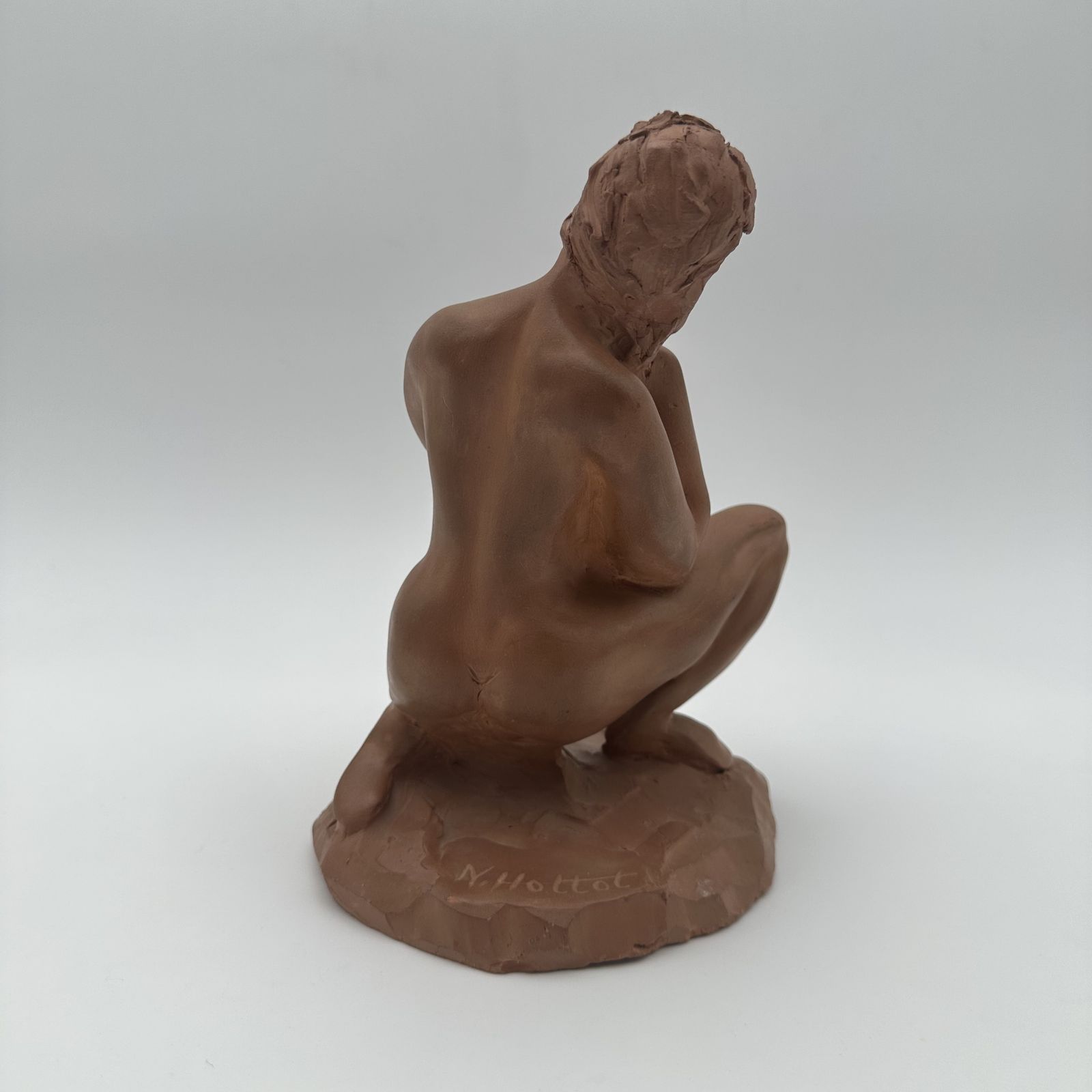 Terracotta Statue Of A Nude Woman – Signed N. Hottot, 20th Century photo Home Decor
