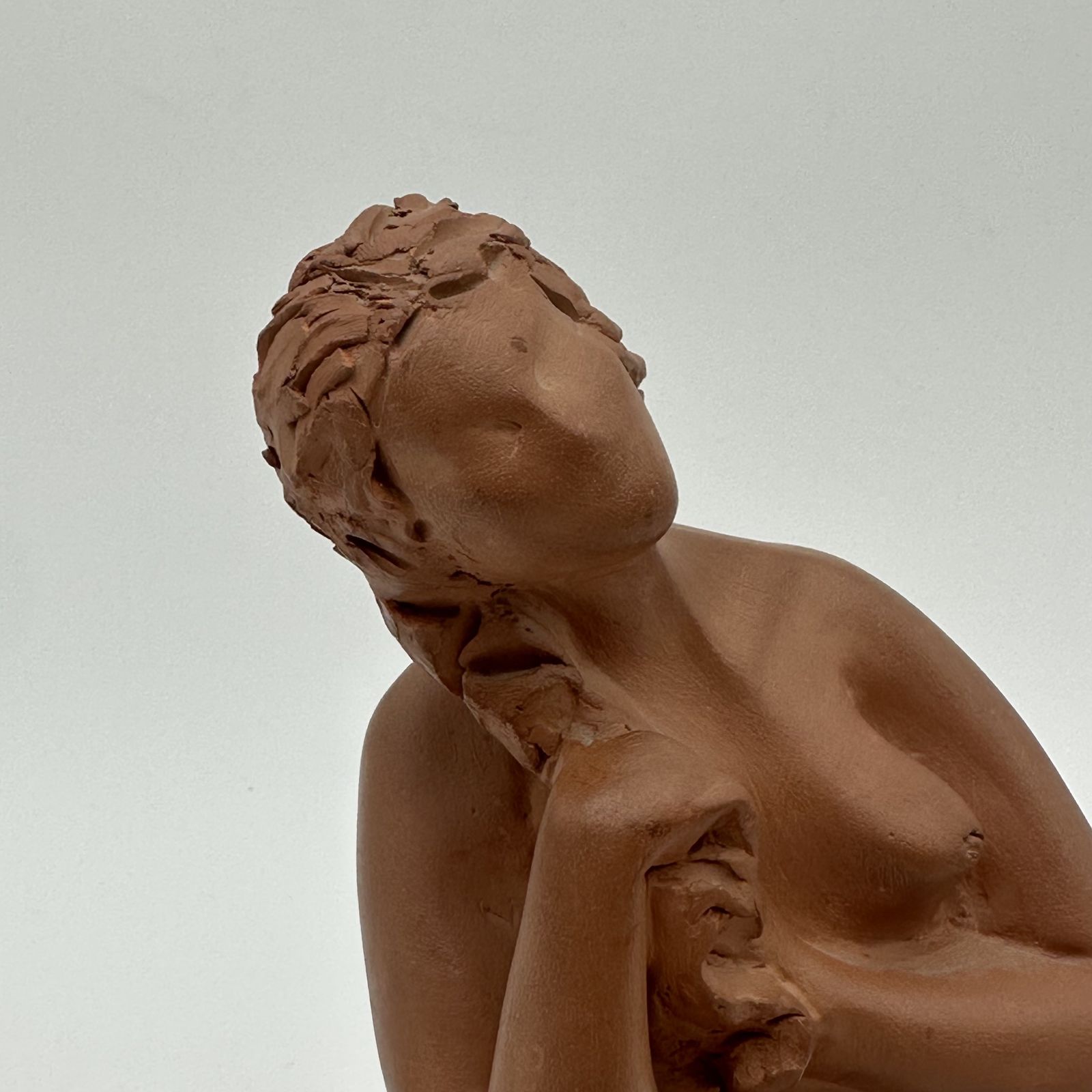 photo for sale Terracotta Statue Of A Nude Woman – Signed N. Hottot, 20th Century