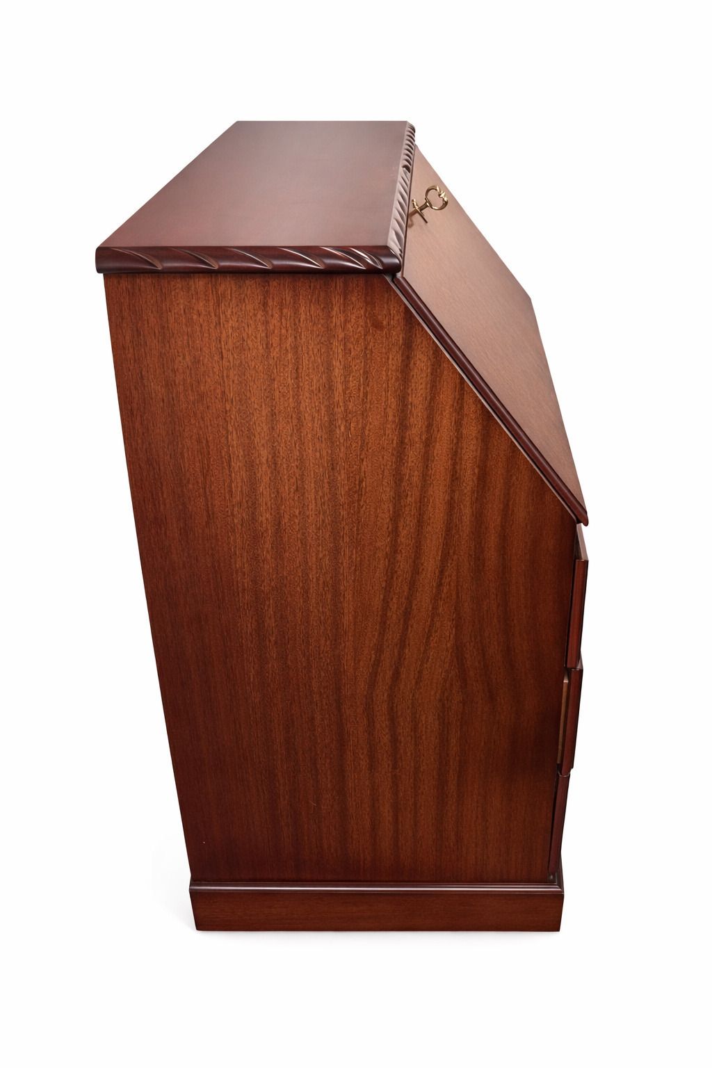 Mid Century Mahogany Writing Bureau With Key photo for sale