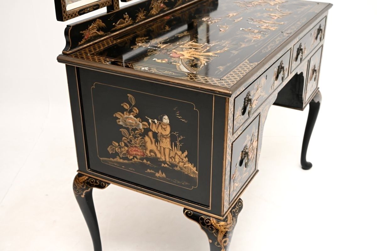photo furniture Antique Lacquered Chinoiserie Dressing Table