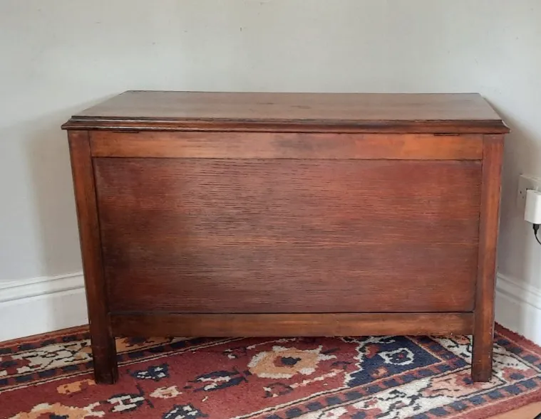 Vintage Oak Wooden Carved Blanket Box Chest Coffer Old Charm Style photo vintage