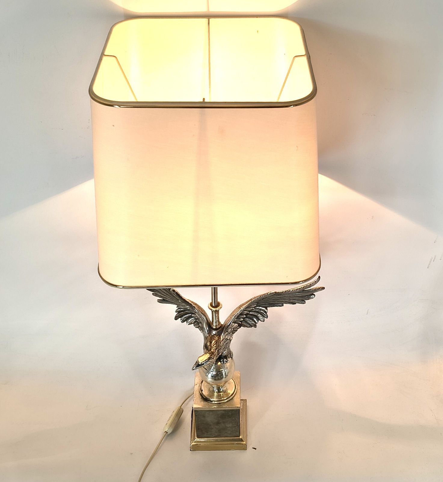 Pair Of Nikkel Eagle Table Lamps By Loevsky And Loevsky, 1970s photo 850.0