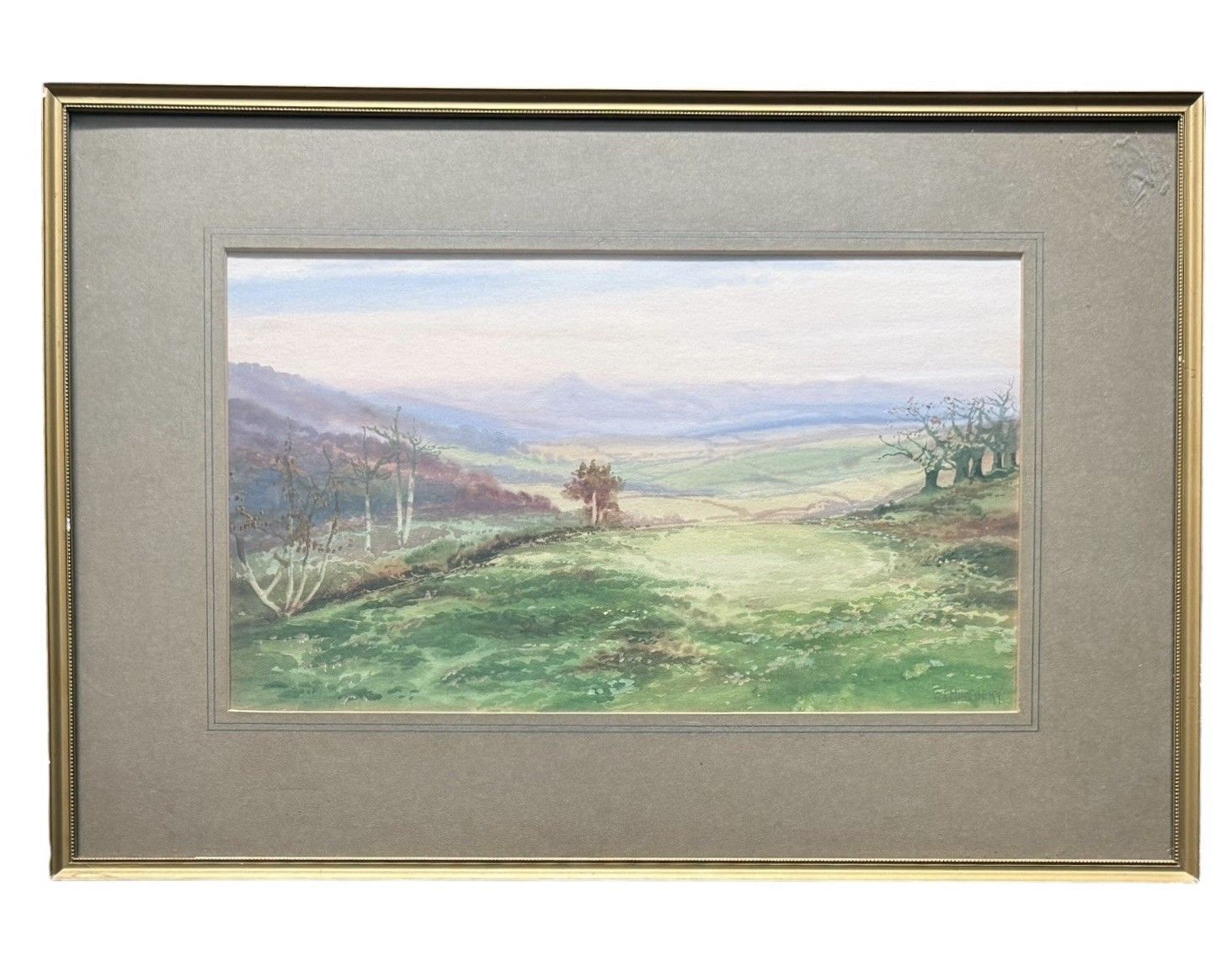 Edgar James Maybery Watercolour Painting, View Of Sugar Loaf, Monmouthshire
