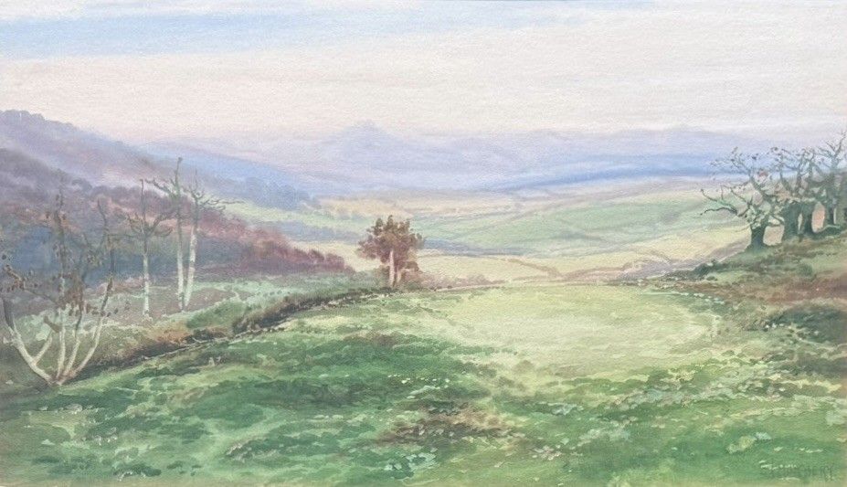 Edgar James Maybery Watercolour Painting, View Of Sugar Loaf, Monmouthshire photo vinterior