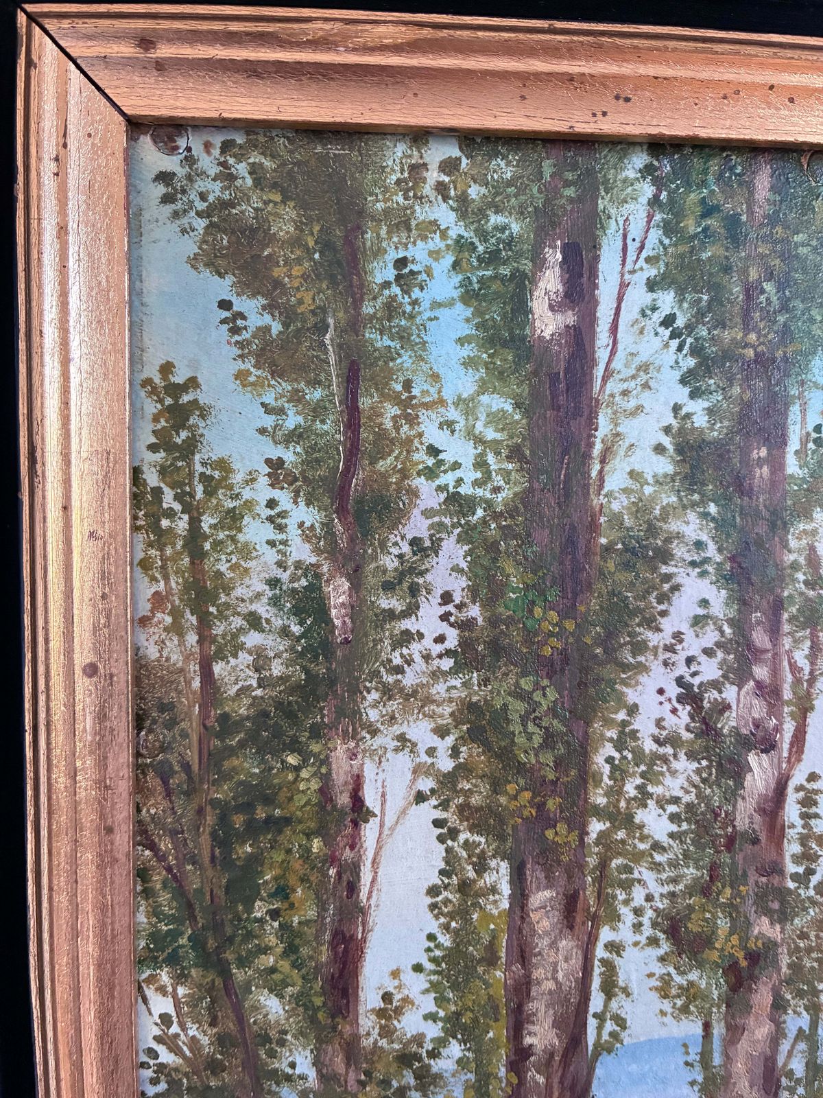 Art Vintage Original Landscape Oil Painting: Countryside Nature Wall Art photo