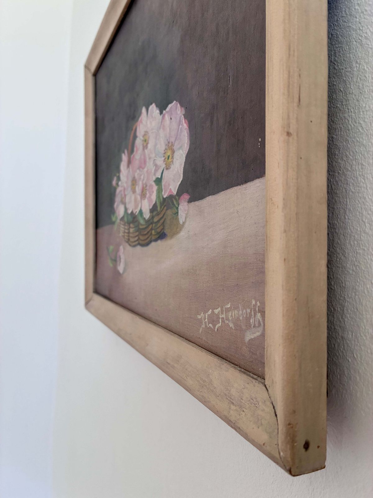 photo for sale Set Vintage Bloemstillevens In Olieverf – Een Tweetal