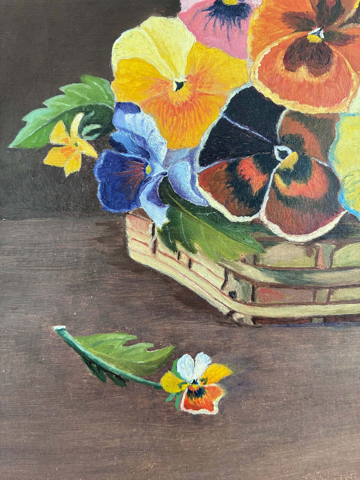 Vintage Original Flower Oil Painting, Framed Floral Still Life Art photo Art