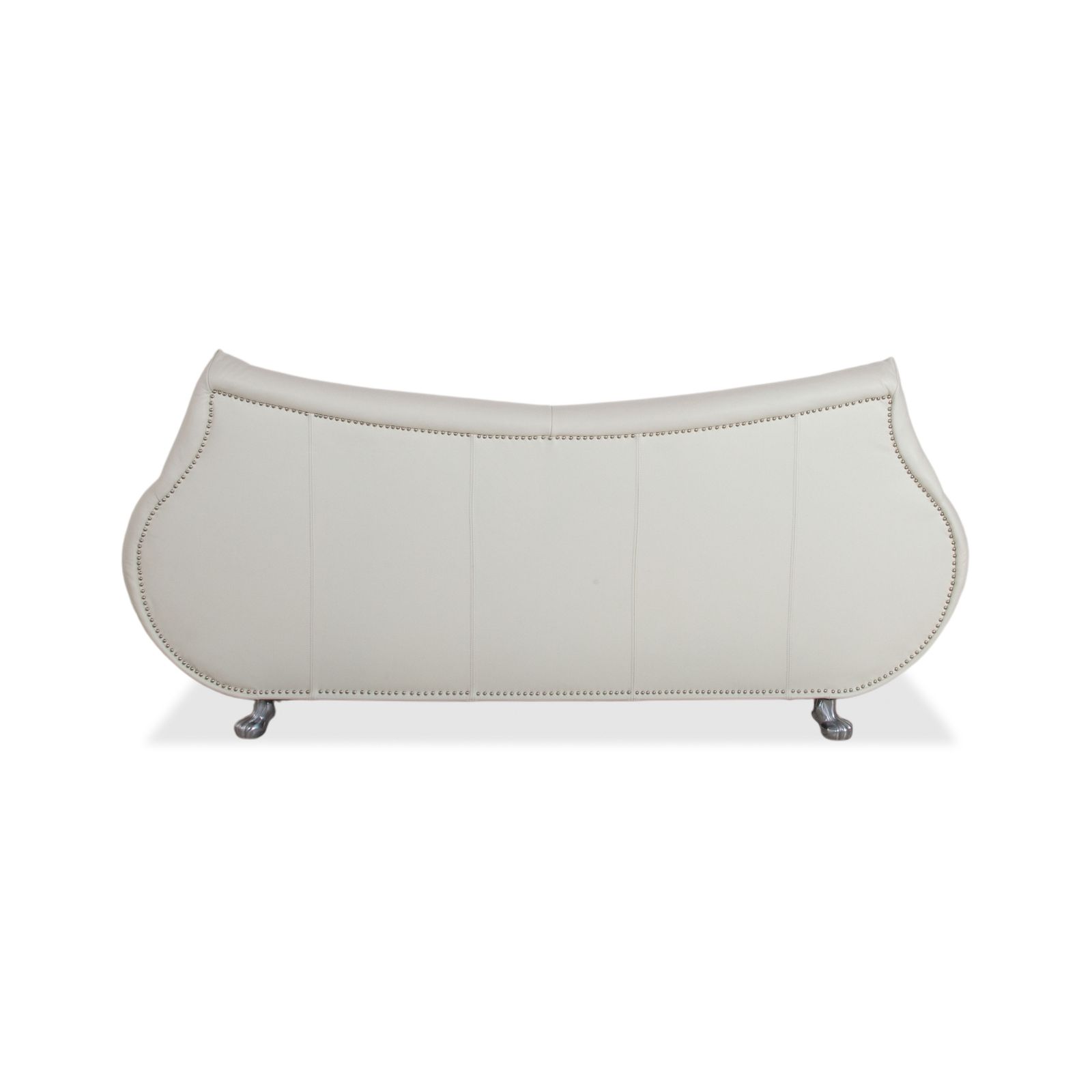 Bretz Gaudi Leather Three Seater Sofa White Cream Beige Silver Lion's Paw Feet Rivets photo vintage