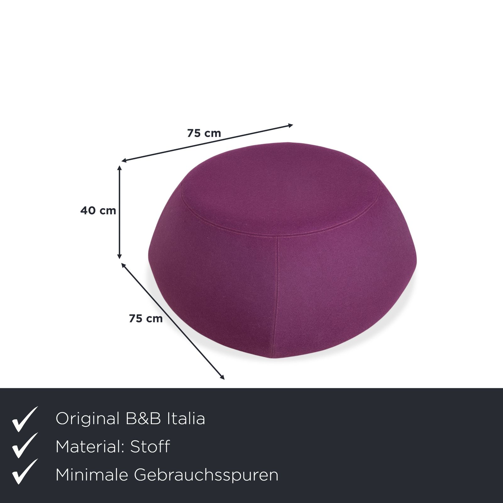 B&B Italia Fat Fabric Violet Purple Wine Stool Reupholstery (Sidro 2059601) photo furniture