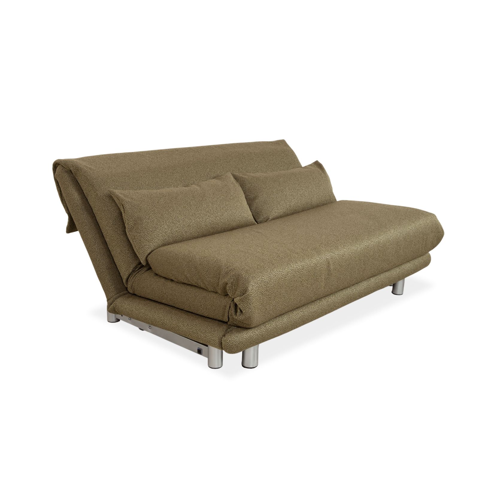 Canapé Ligne Roset Multy 3 places en tissu vert, fonction couchage manuel, retapissé photo for sale