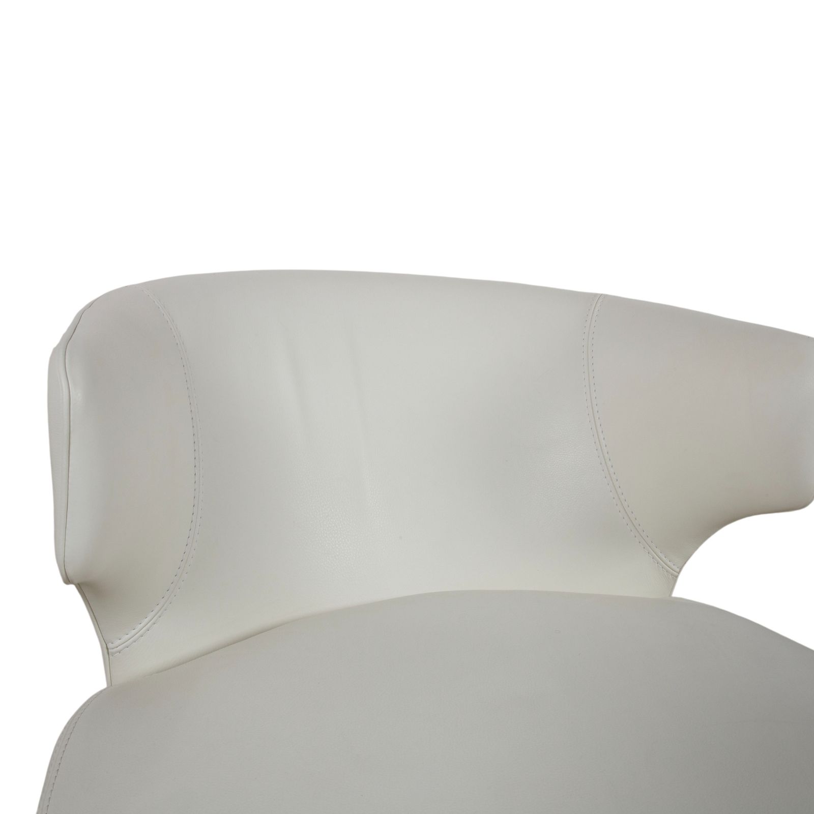 Fauteuil Baxter Etienne en cuir, blanc crème photo for sale