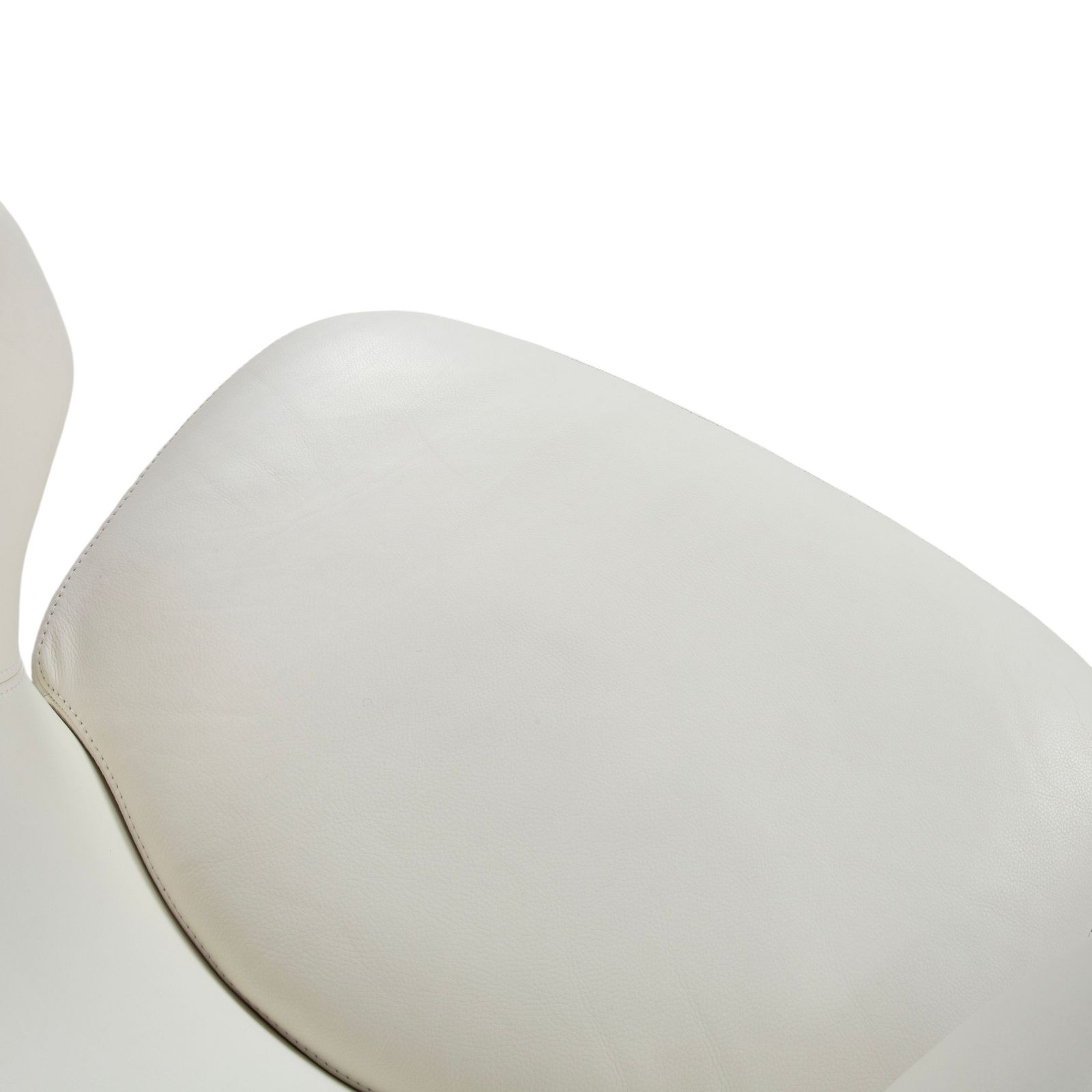Fauteuil Baxter Etienne en cuir, blanc crème photo Mobilier