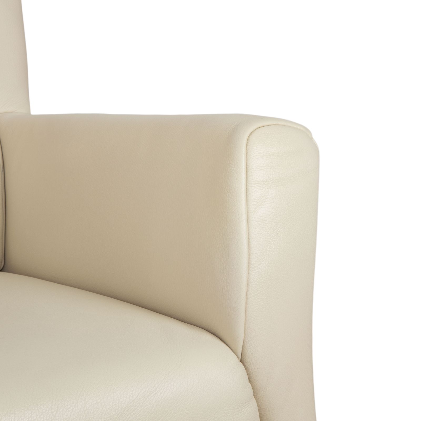 Fauteuil Rolf Benz 322 en cuir blanc crème photo 1318.0