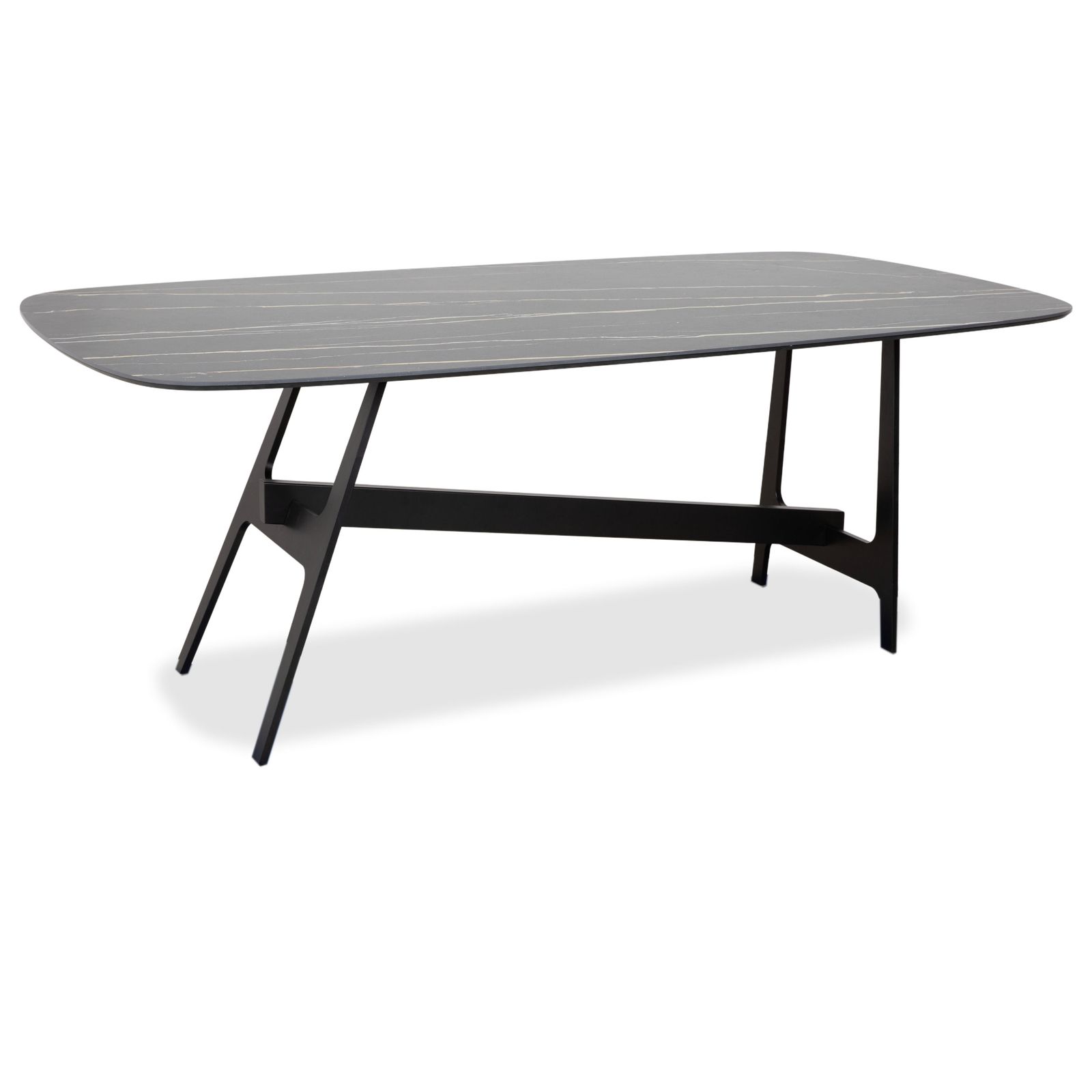 Table à manger Bonaldo Slot, noire, blanche, anthracite, 200 x 108 cm, par Giuseppe Viganò
