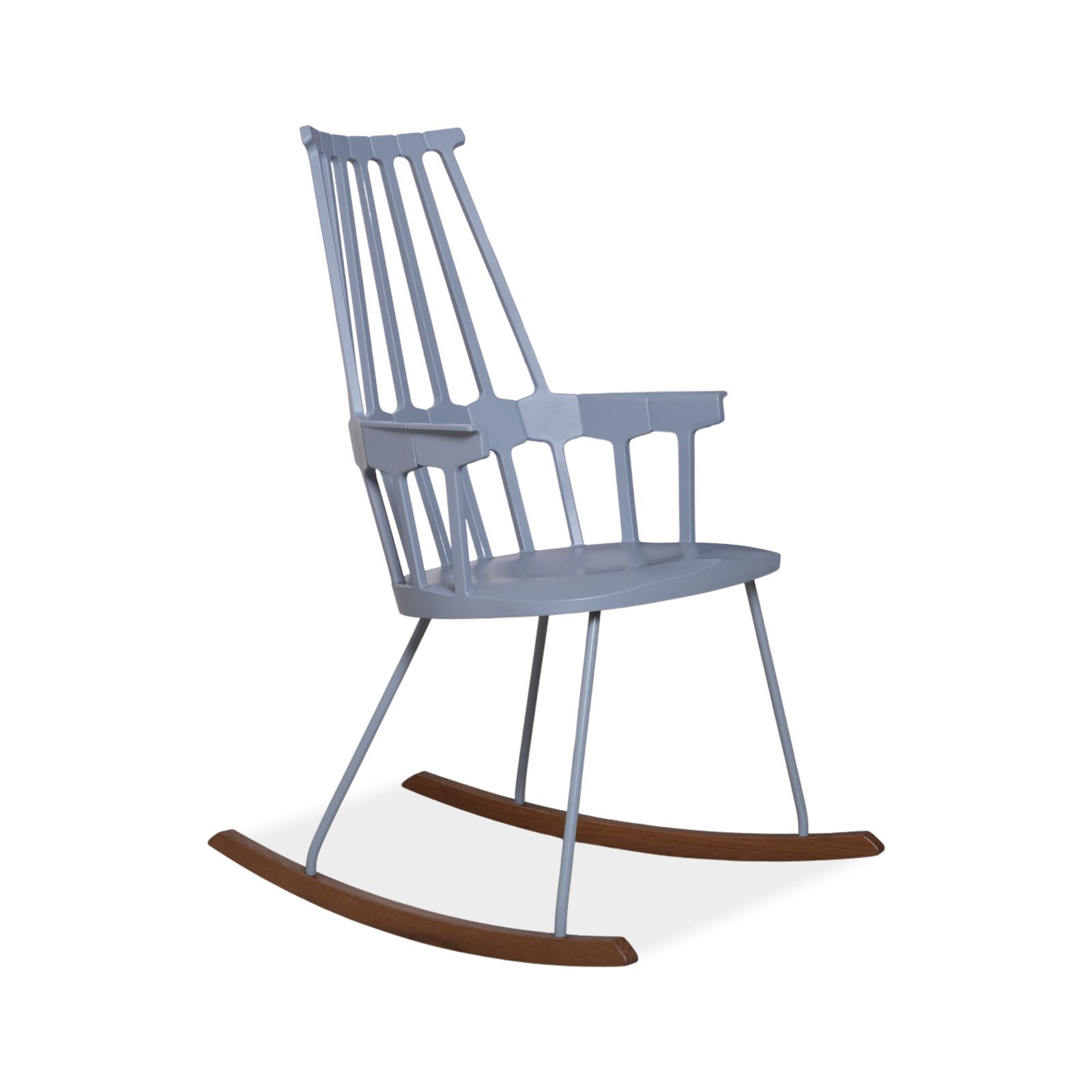 Kartell Comeback Rocking Chair Wood Plastic Blue Patricia Urquiola photo for sale