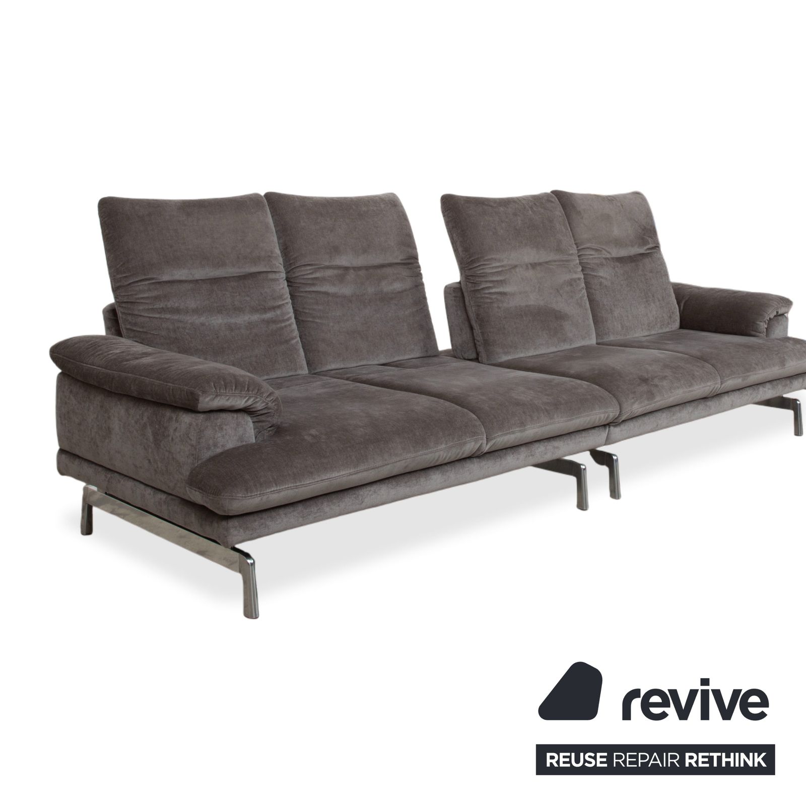 Canapé Joop 8153 en tissu gris 4 places à fonctions manuelles photo 2794.0
