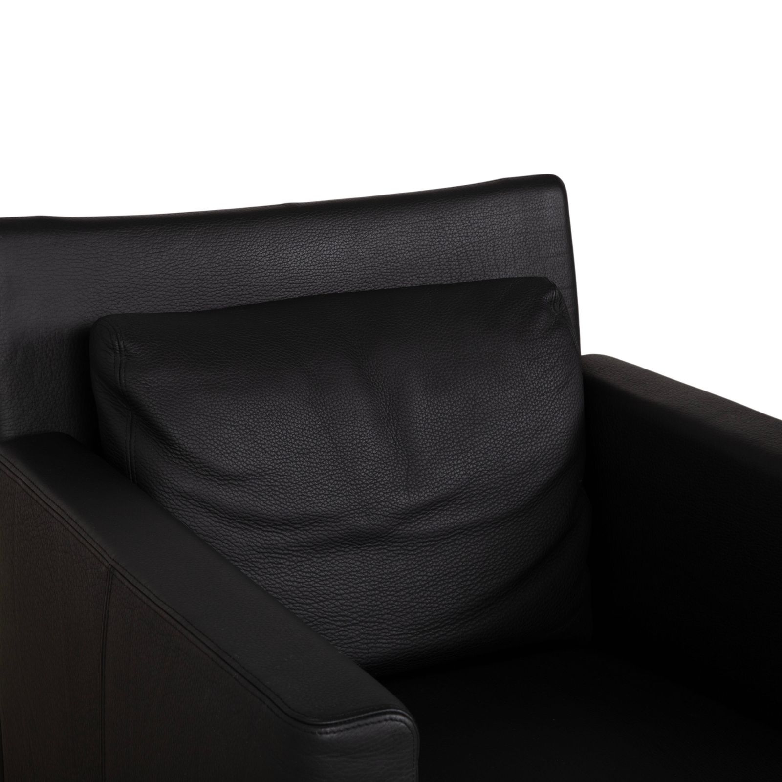 Fauteuil Walter Knoll Jason en cuir nappa noir, structure en métal photo vinterior