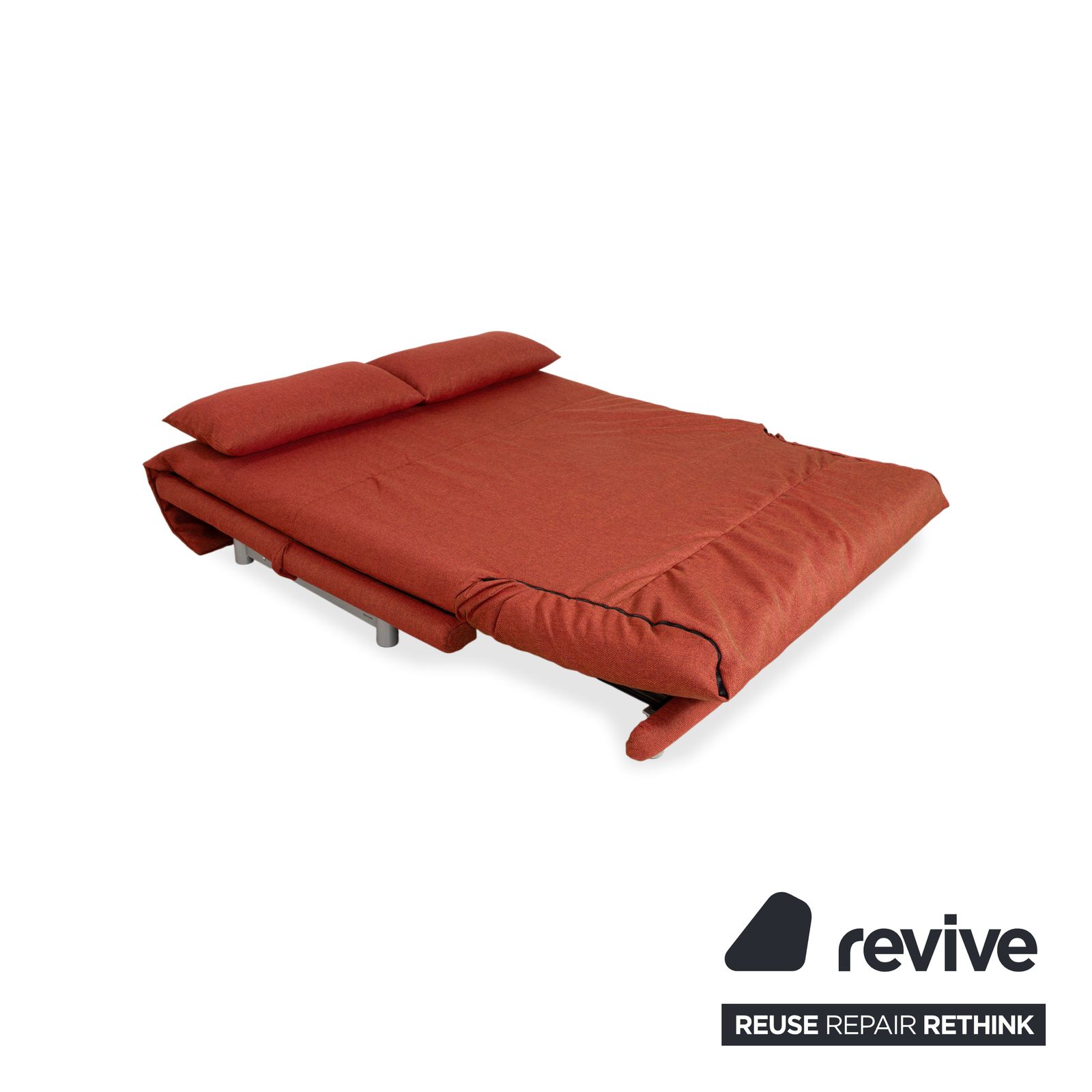 Canapé 3 places Ligne Roset Multy en tissu, rouge rouille brun, retapissé photo vinterior