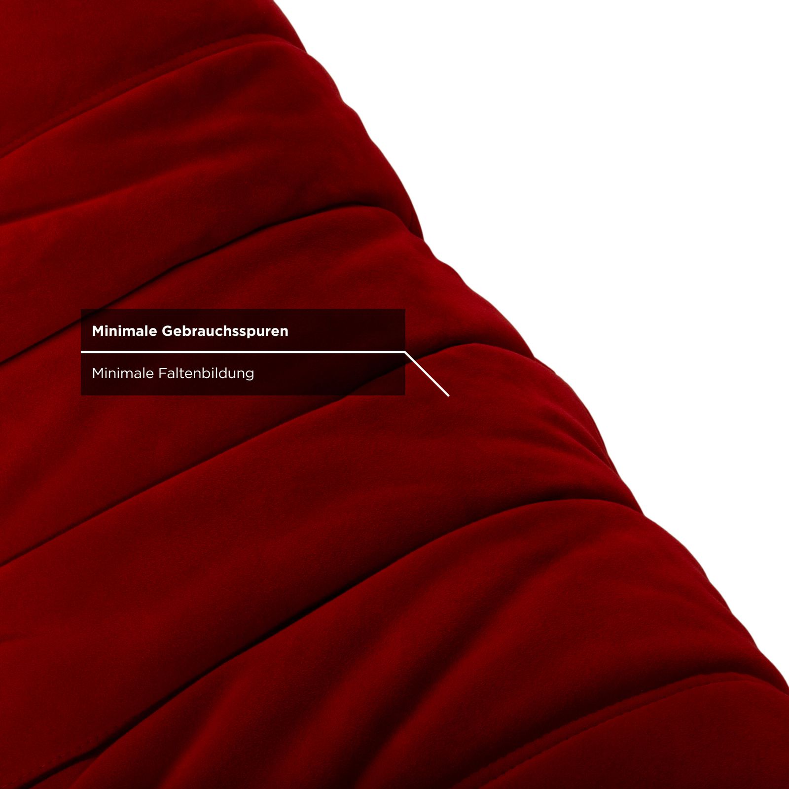 Tabouret Ligne Roset Togo en tissu Alcantara rouge corail photo vinterior