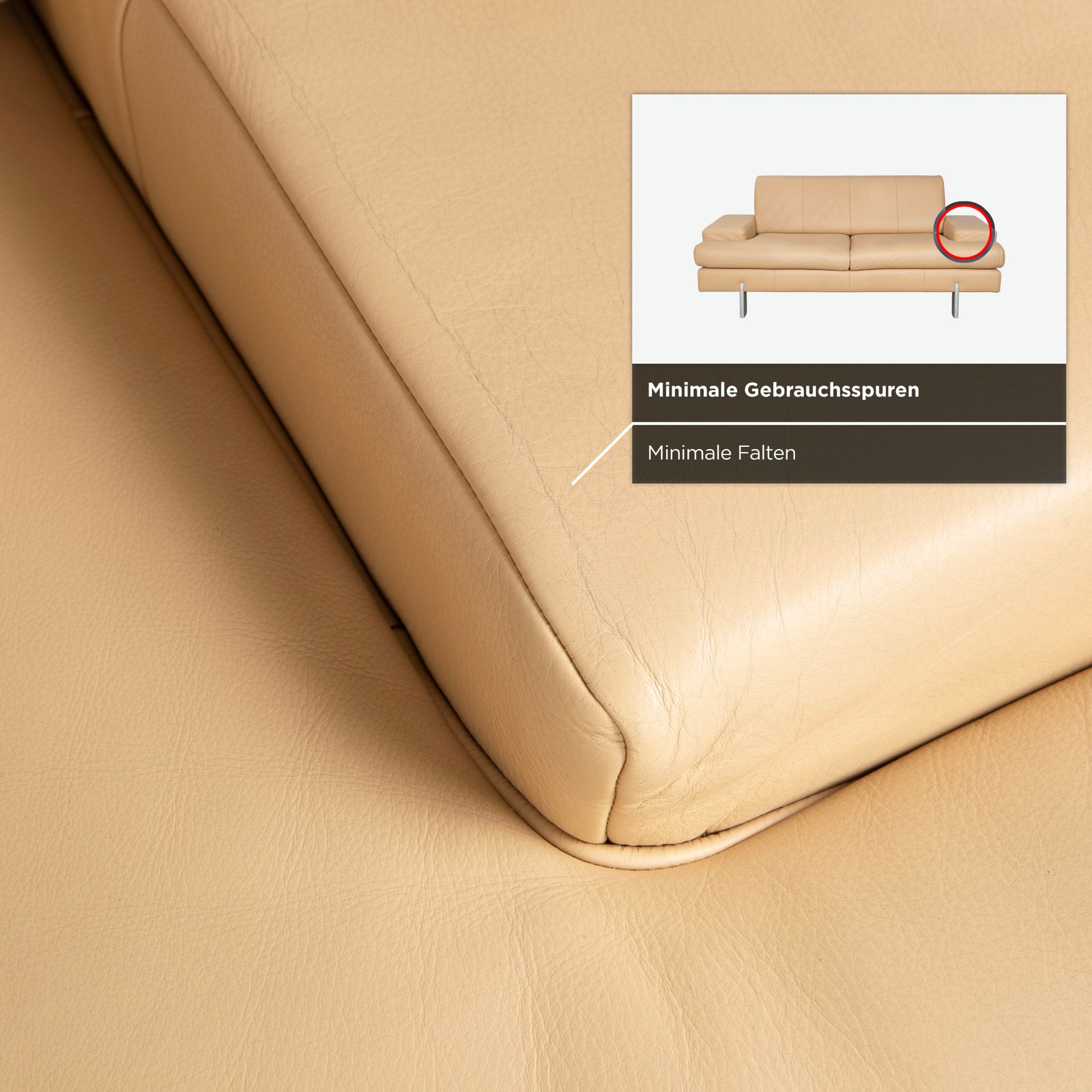 photo furniture Rolf Benz AK 644 tweezitsbank leer crème beige