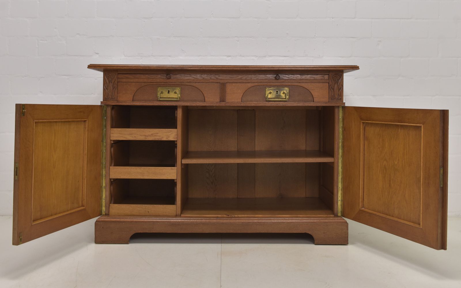 Antique! Restored Art Nouveau Oak Sideboard, Chest Of Drawers, Cabinet photo for sale